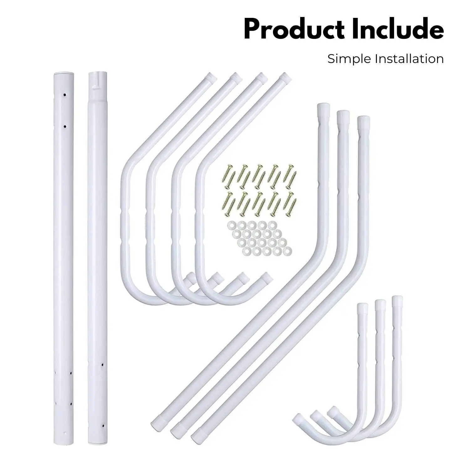 12 Hook Ekkio Coat Stand - Tree Hat - Clothes Hanger - Organiser - New - White - Tall - 173CM