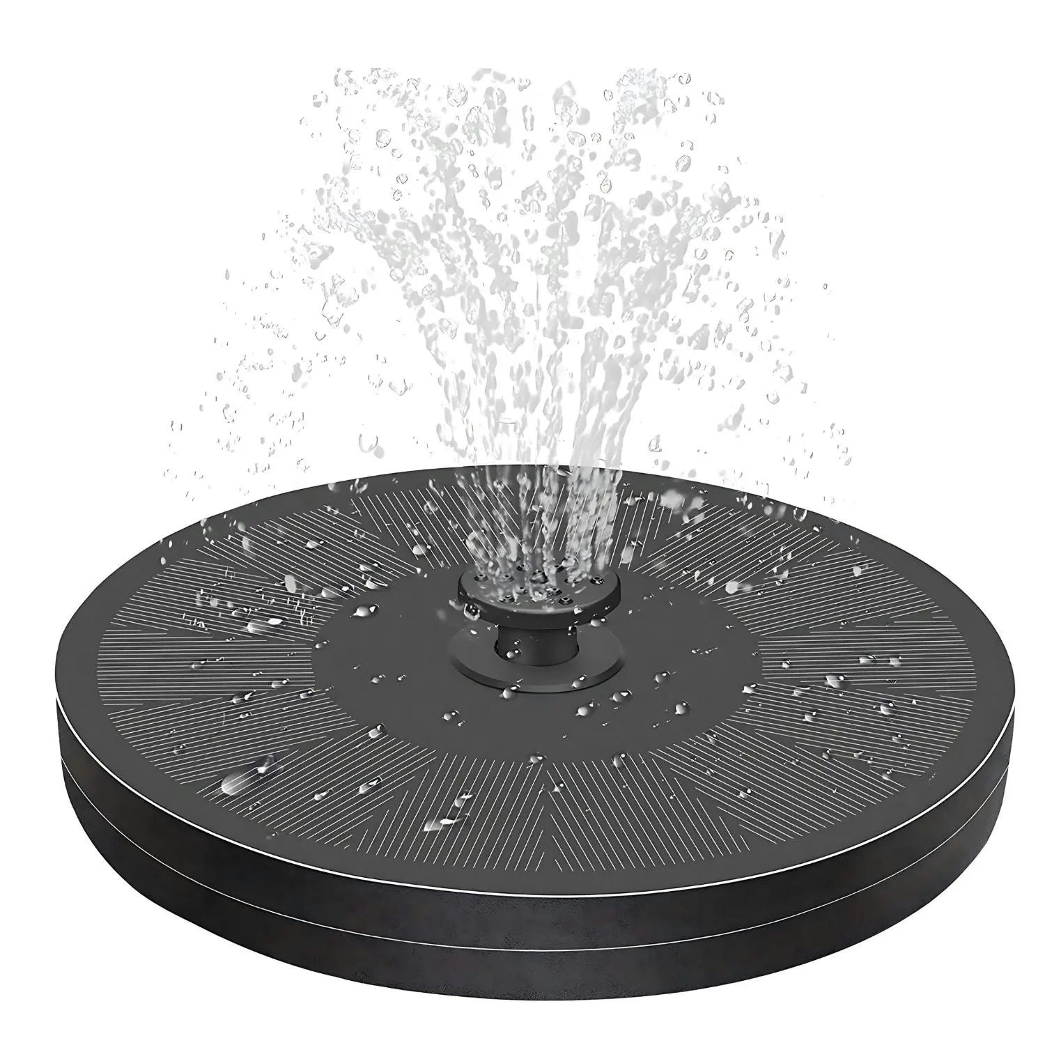 Noveden Solar Powered Garden Water Pool Pond Decor Floating Fountain Pump - Black