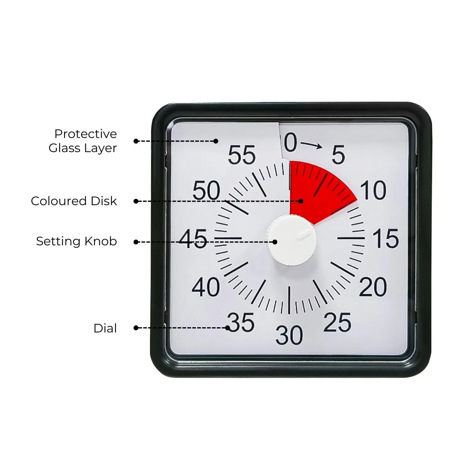 Gominimo 60-Minute Visual Countdown Timer Black