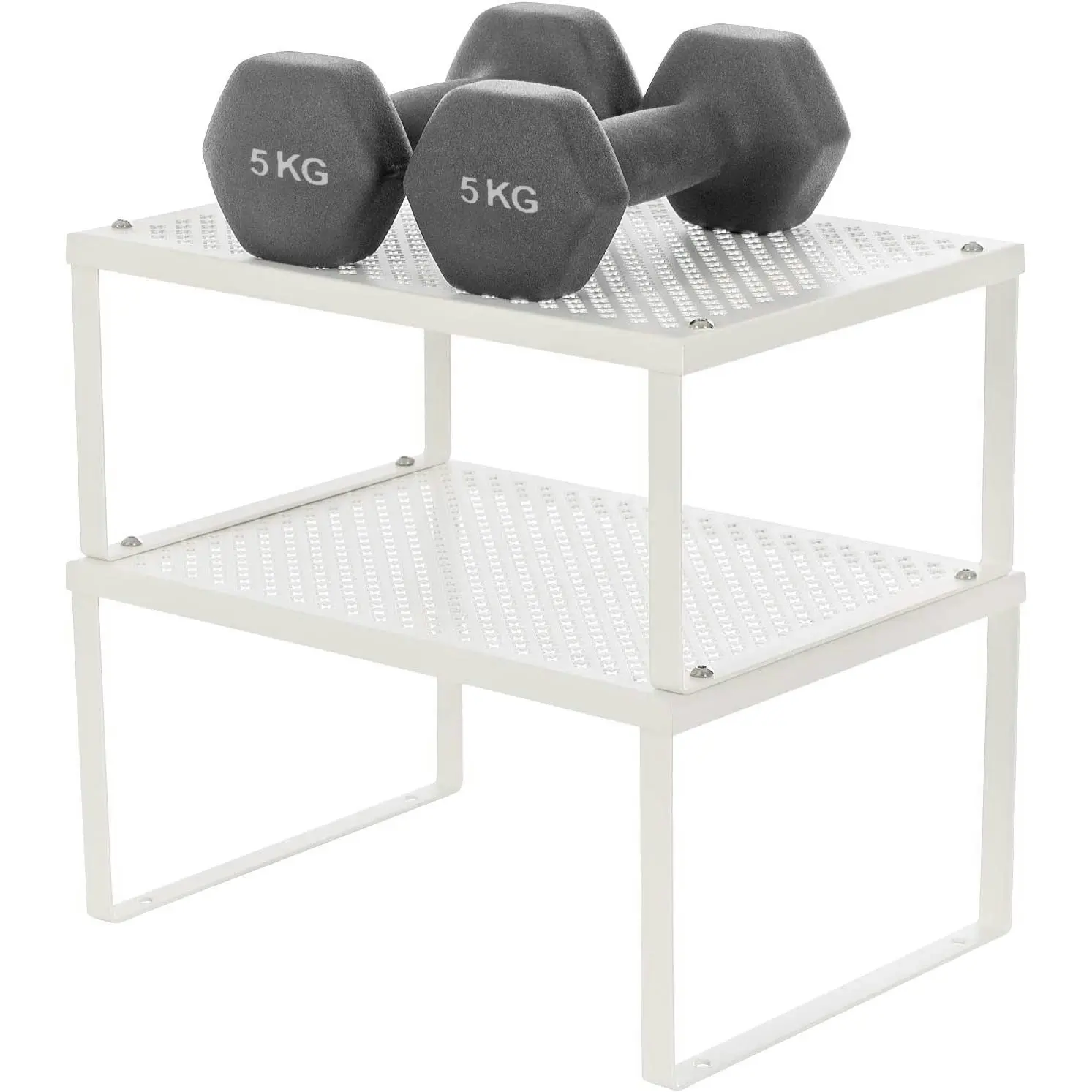 SONGMICS Cabinet Organizer Storage Rack Stand Kitchen Counter Shelf - White