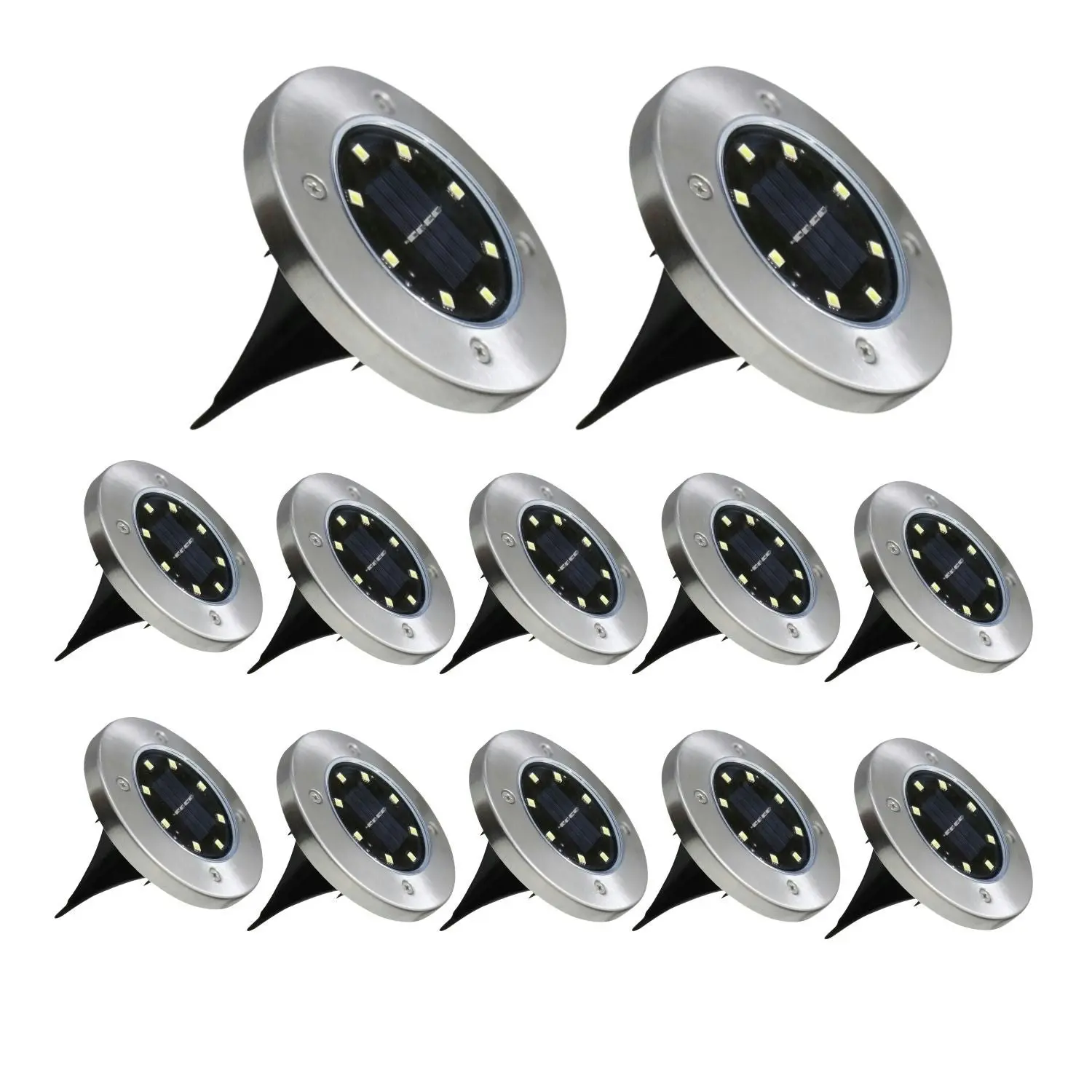 12pcs Noveden Solar Ground Lights , Buried In Inground Recessed Light Garden Outdoor