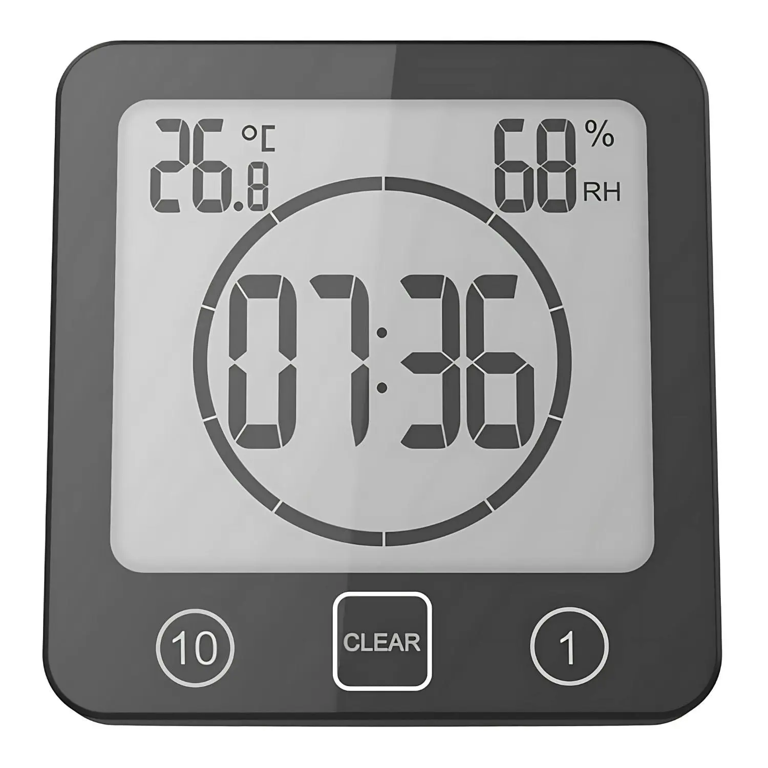 Gominimo Waterproof Digital Alarm Clock Shower Timer - Black