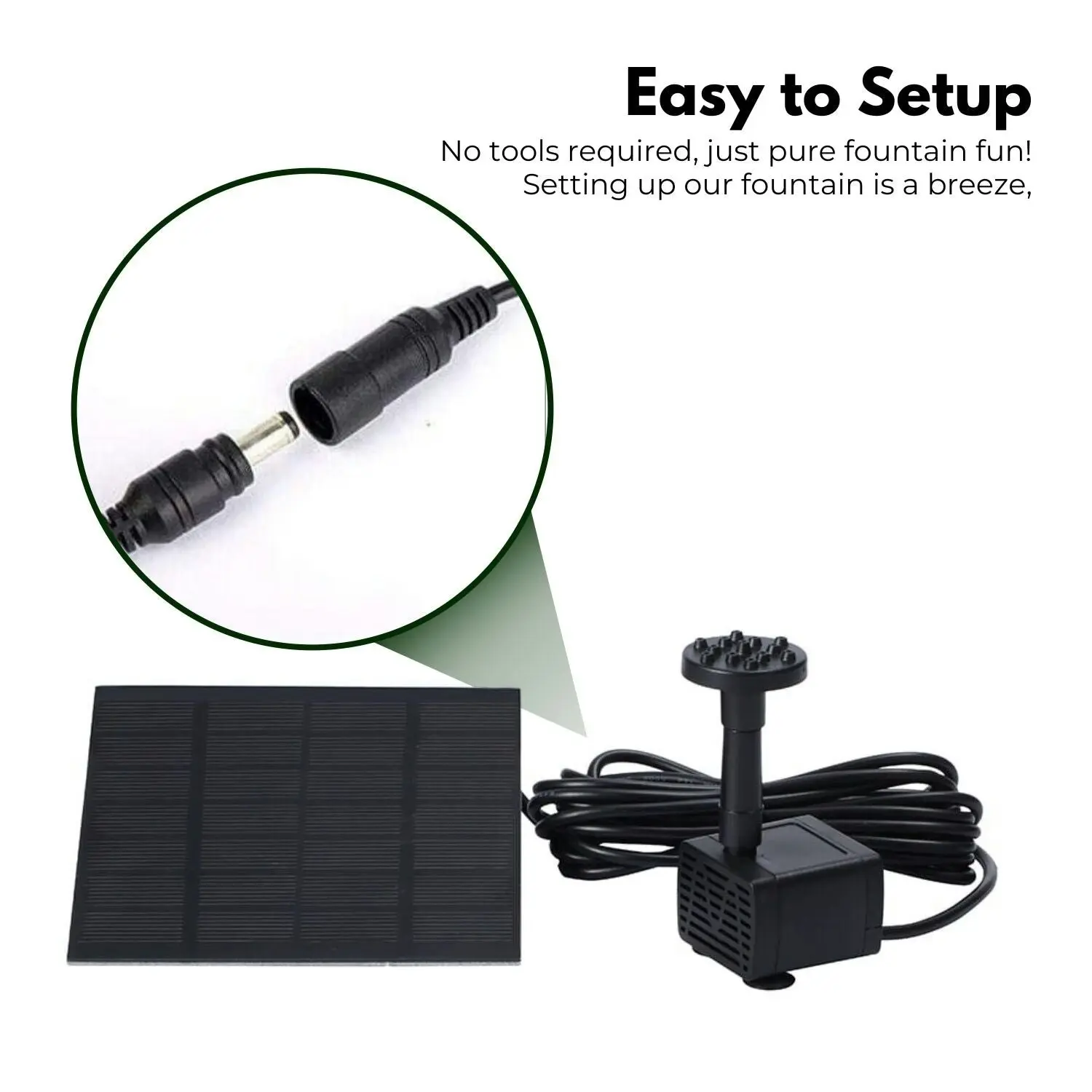 Noveden 1.5W Solar Water Fountain Pump with Panel for Outdoor Garden Bird Bath Pond