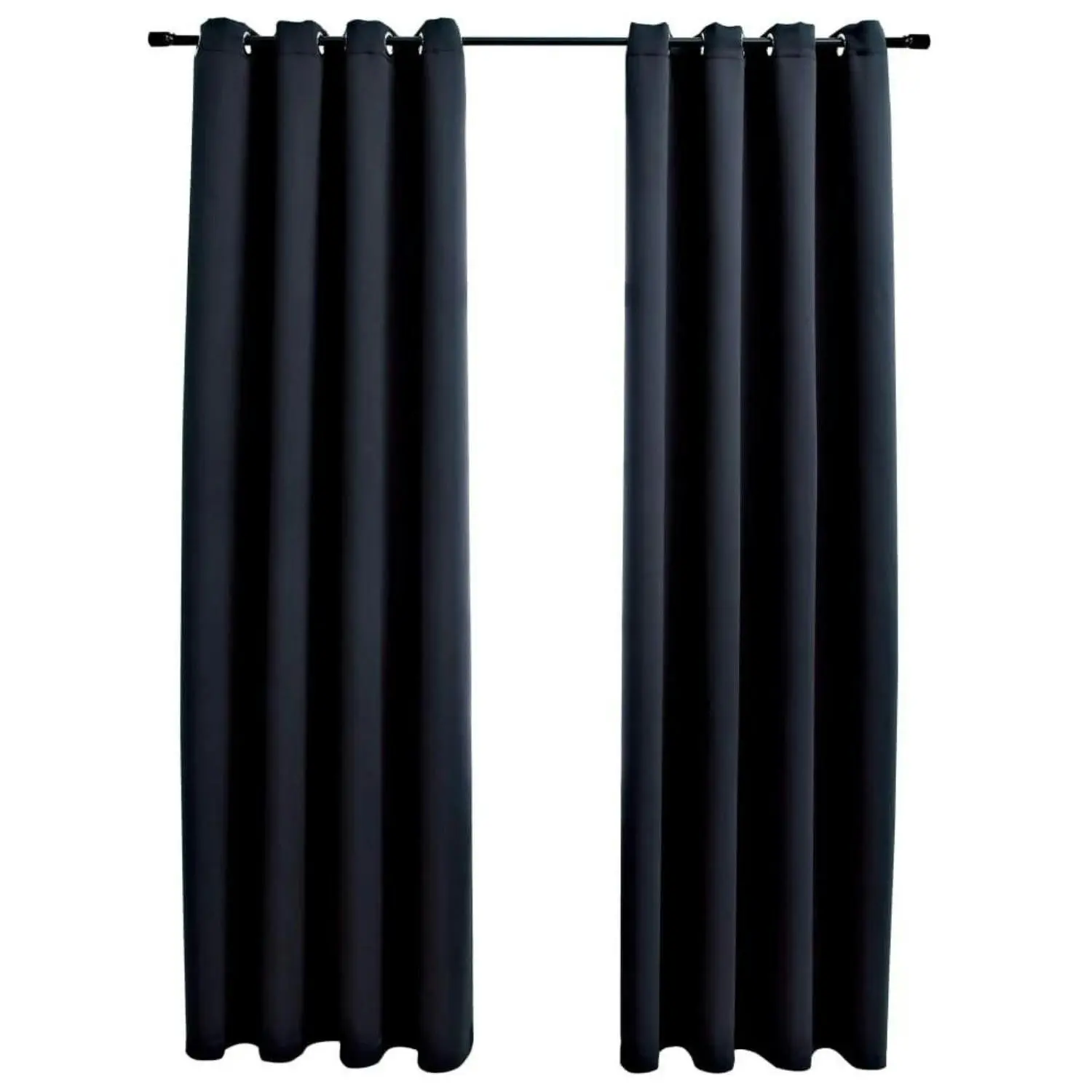 Gominimo Blackout Window Curtains Thermal Insulated Room W132cm x D243cm Black