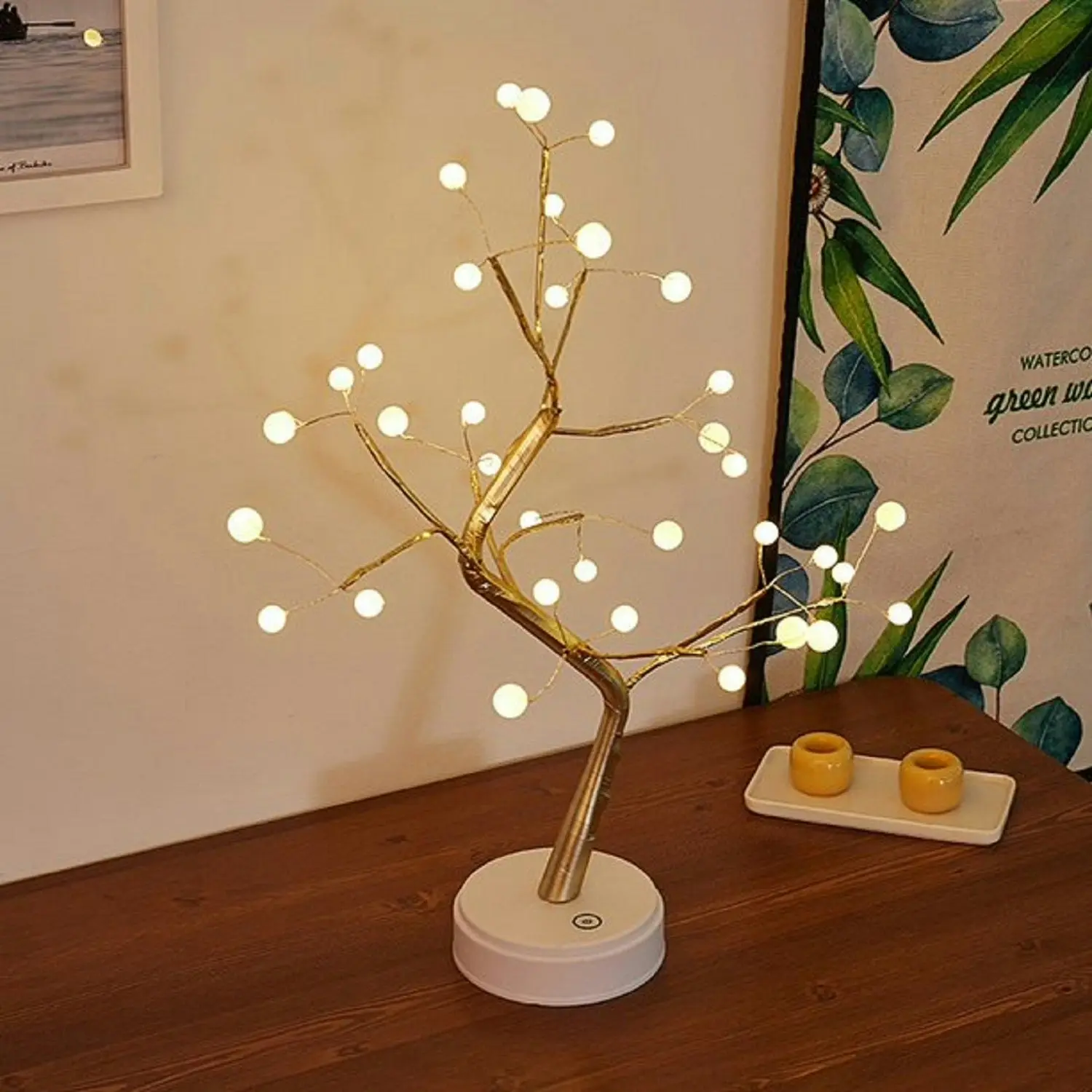 Gominimo Bonsai LED Lighted Tree Table Desk Lamp for Home Decor Warm White Light