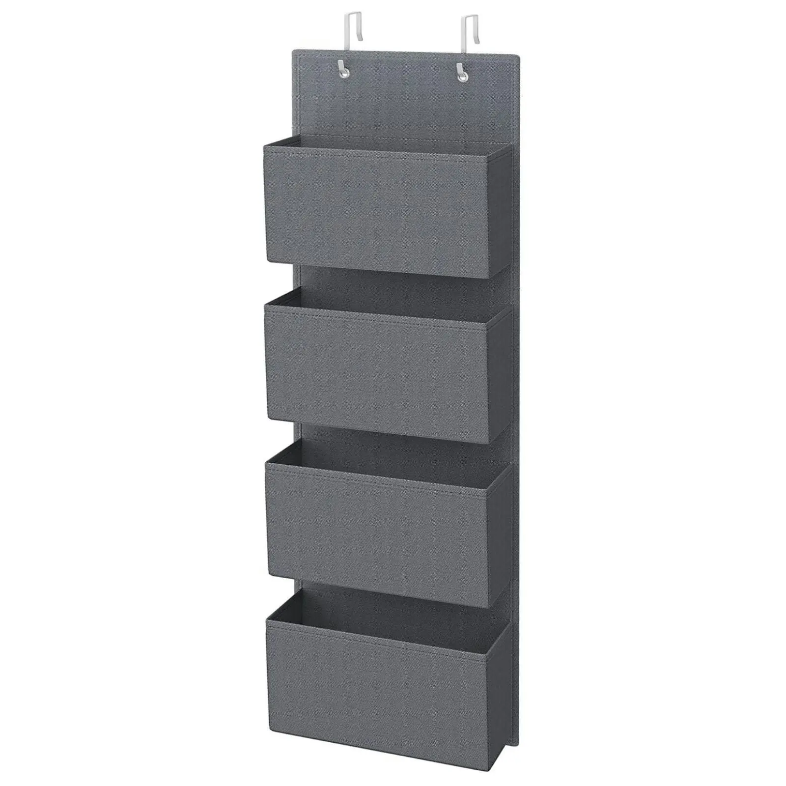 SONGMICS 4 Layers Over Door Wardrobe Storage Bag Shelf Hanging Closet Organiser - Gray