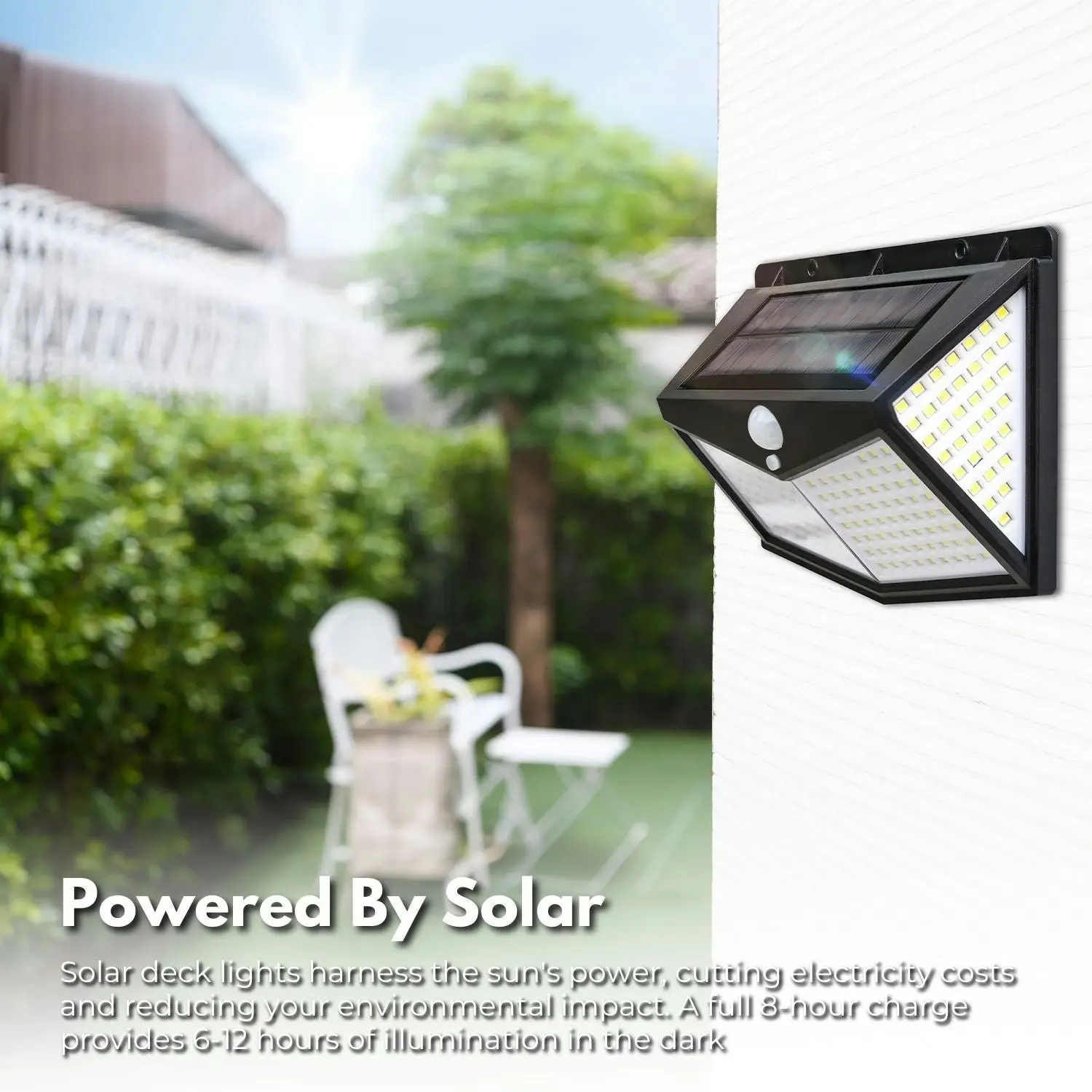 6pcs Noveden 3 Light Mode Weather Resistant Advanced Sensor Technology Flood Outdoor Solar LED Lights