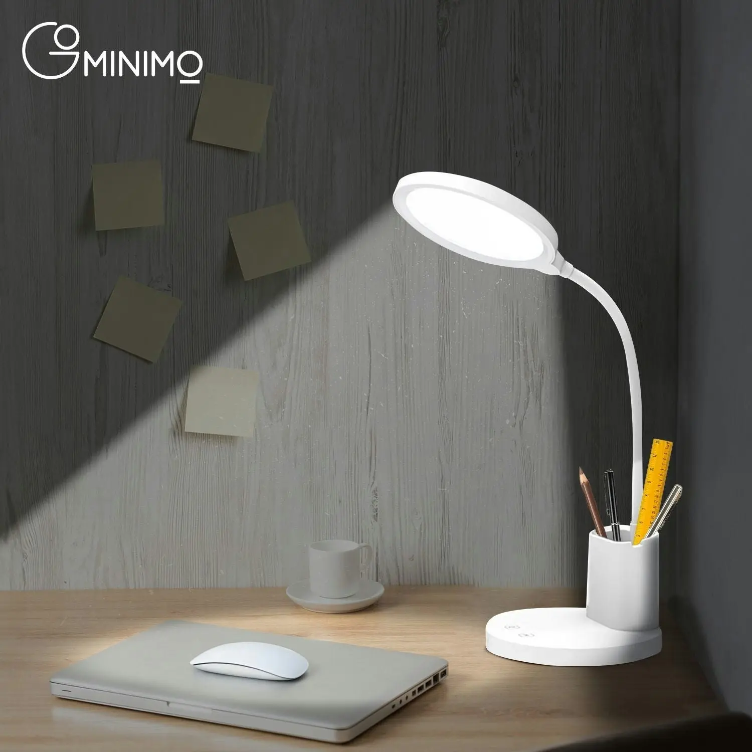 Gominimo LED Desk Lamp Bedside Study Reading Table Light Dimmable 3 Brightness