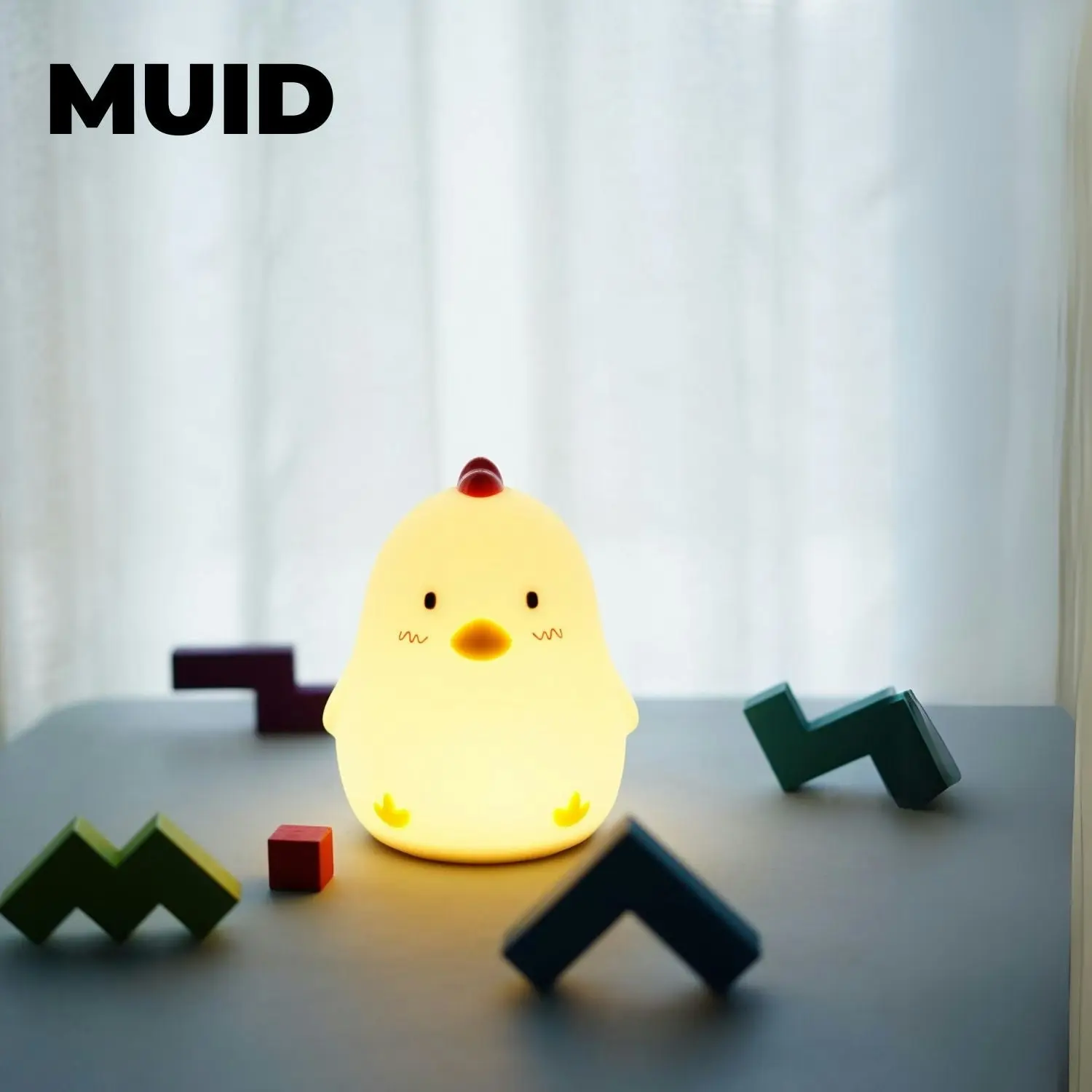 Muid Sleepy Chicken Silicone Rechargeable LED Night Lamp Function Only White