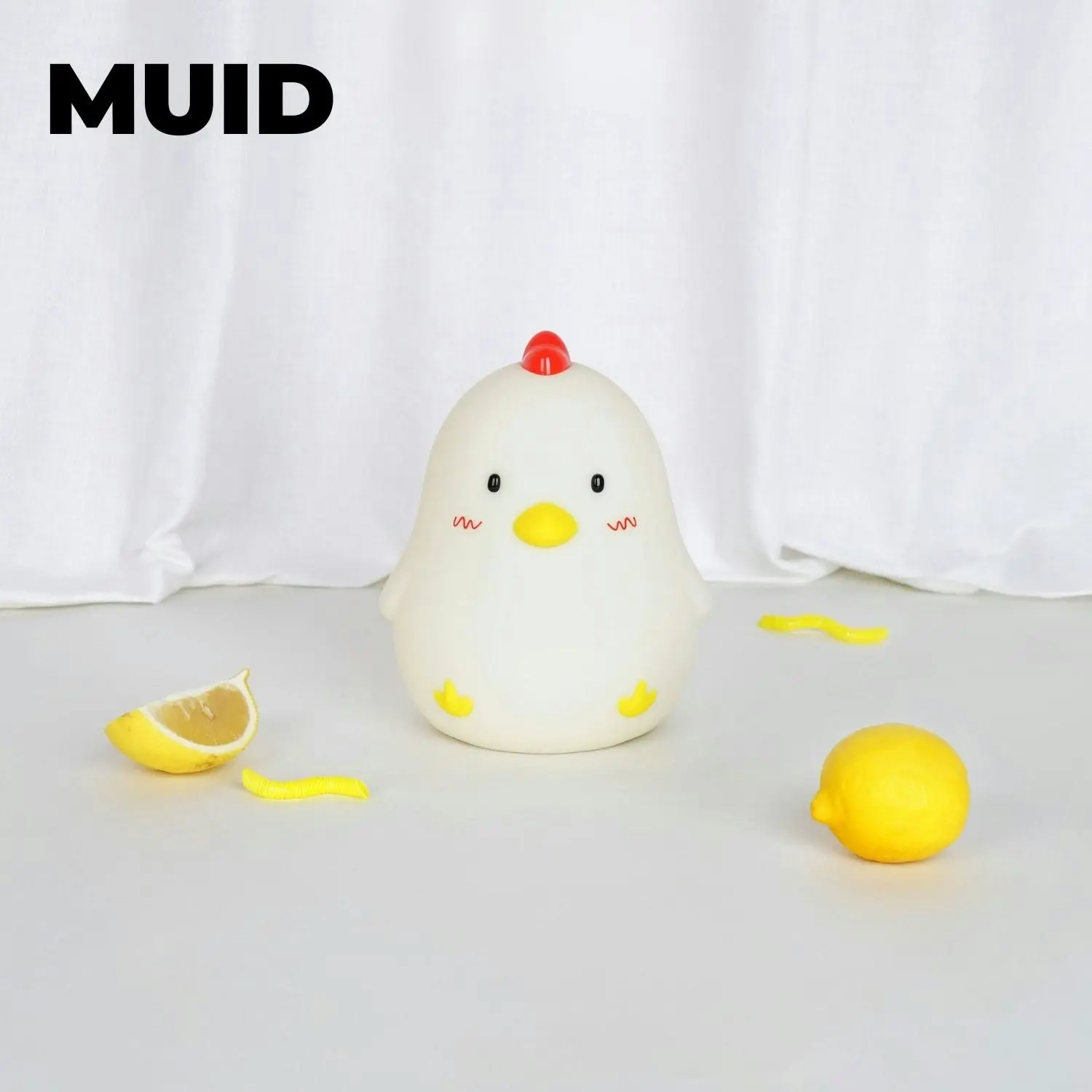 Muid Sleepy Chicken Silicone Rechargeable LED Night Lamp Function Only White