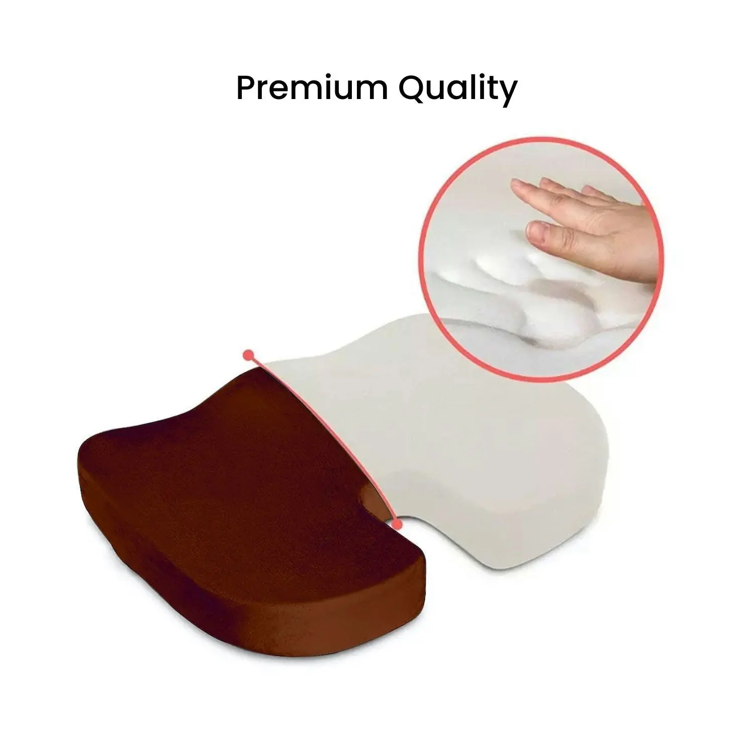 Gominimo Premium Quality Memory Foam Seat for Home Office U-Shape Brown