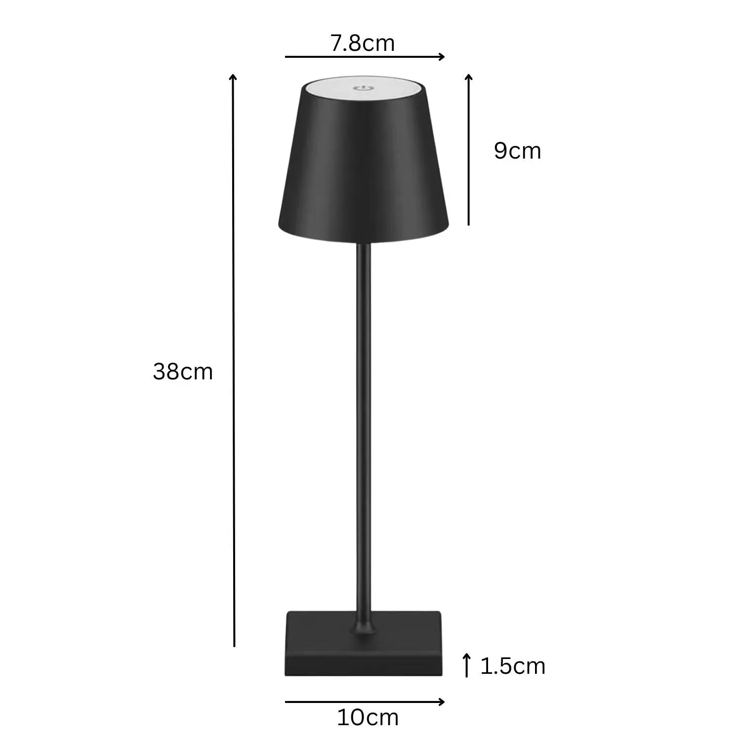 Gominimo Rechargeable Cordless Table Lamp with Stepless Dimming Brightness Black