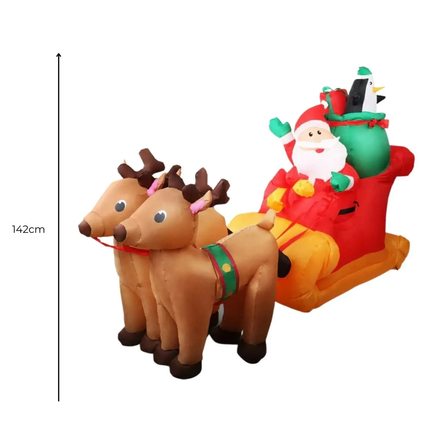 Festiss 2.2m Santa and Reindeer Christmas Inflatable with LED FS-INF-09