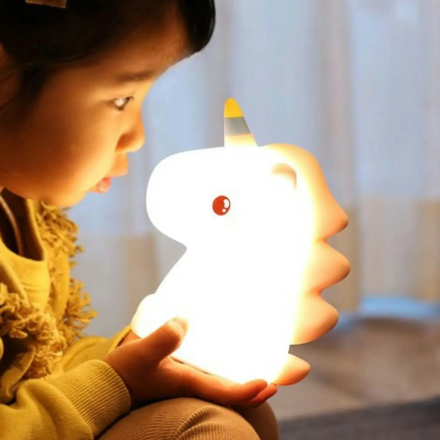 Gominimo Rechargeable Unicorn Shaped Touch Light Kids Bedside Animal Night Lamp