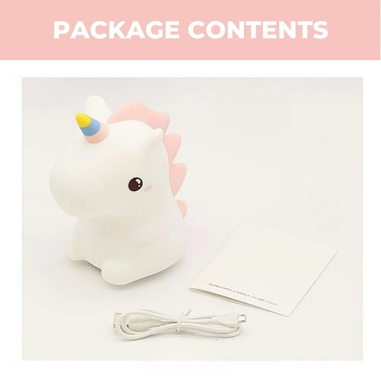 Gominimo Rechargeable Unicorn Shaped Touch Light Kids Bedside Animal Night Lamp