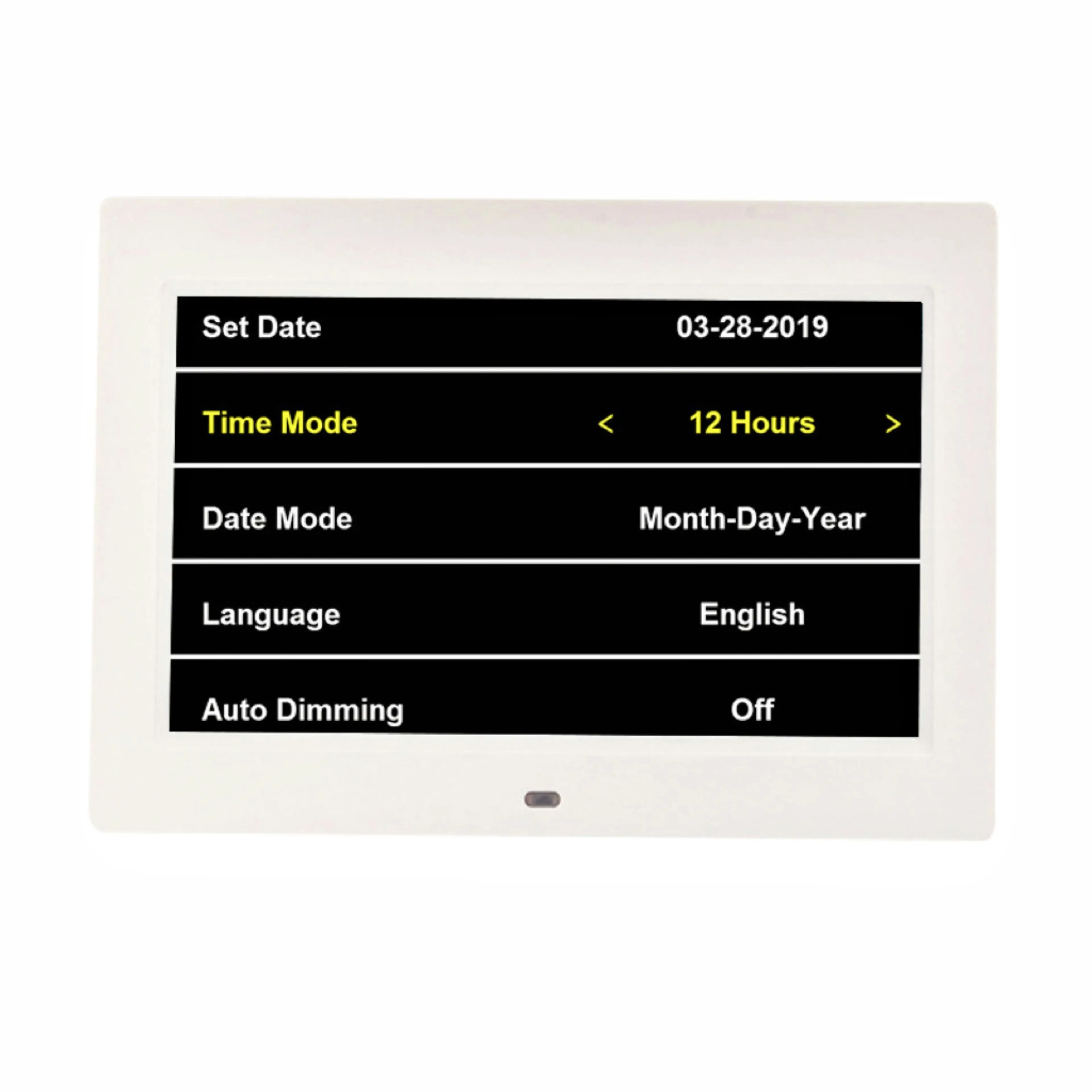 Gominimo Day Date Digital Calendar Lcd Screen Customizable Alarms Adjustable Display Dementia Clock - White