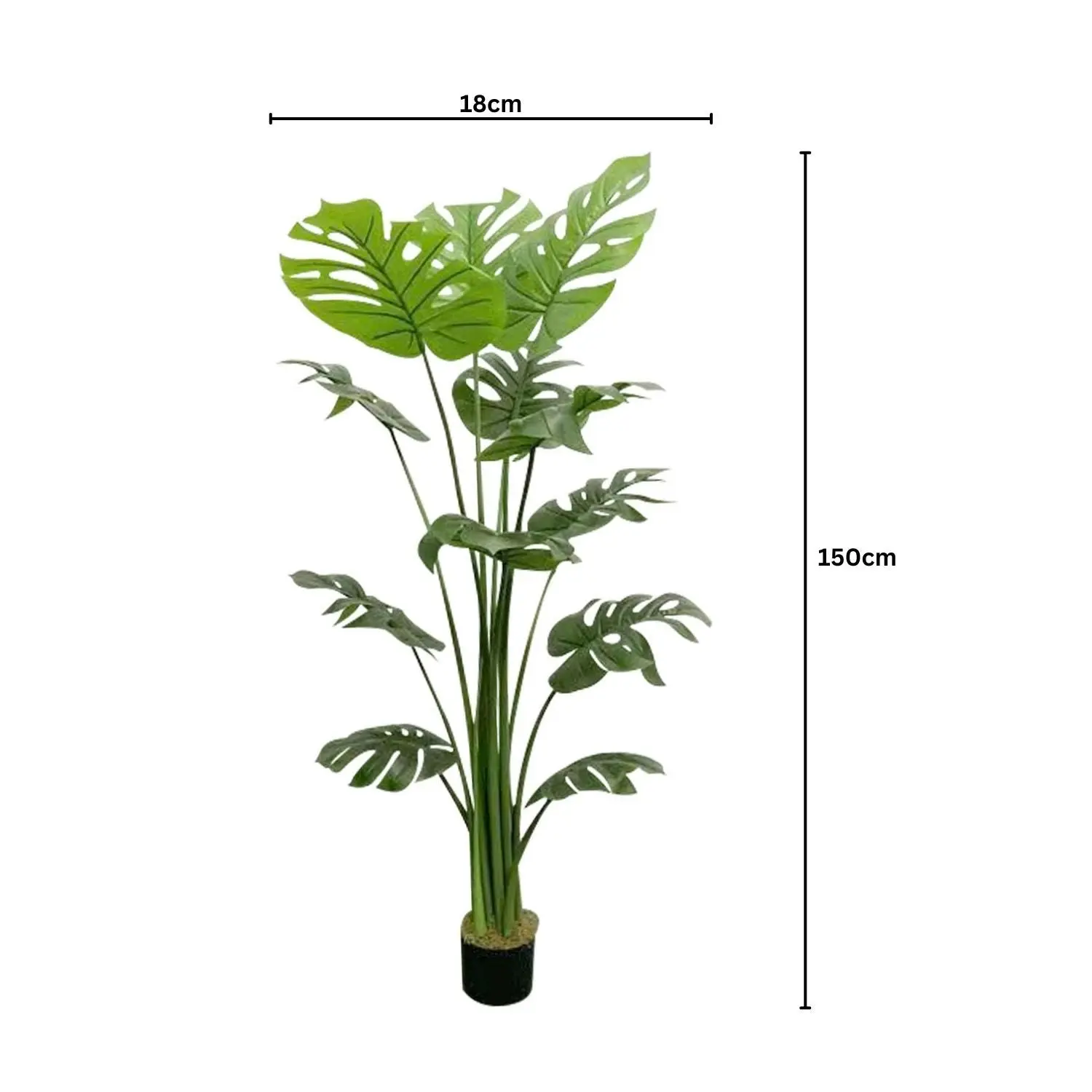 Gominimo Artificial Plant Monstera Polypropylene Plastics Fake Greens 150cm