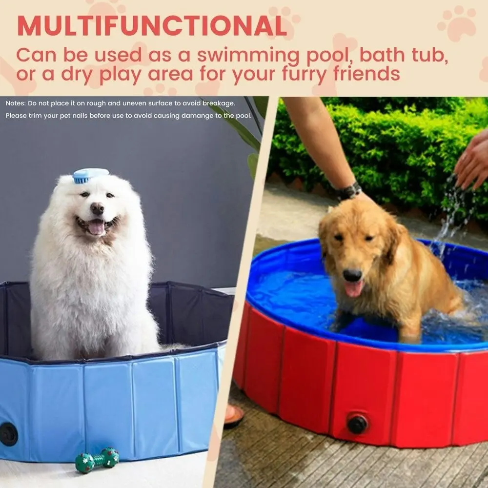 Floofi Pet Pool 120cm*30cm XL (Extra Large, Red Circle)