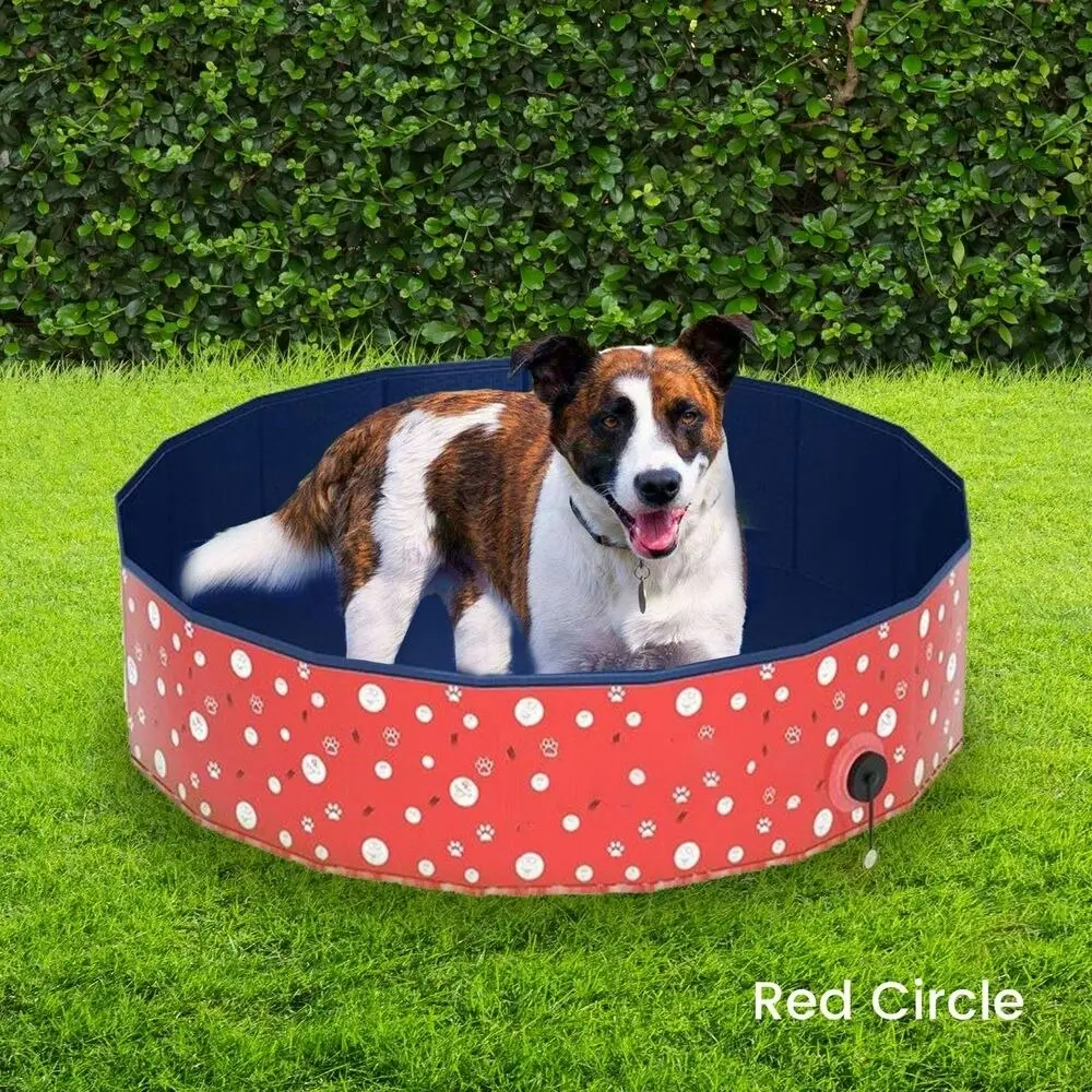 Floofi Pet Pool 120cm*30cm XL (Extra Large, Red Circle)