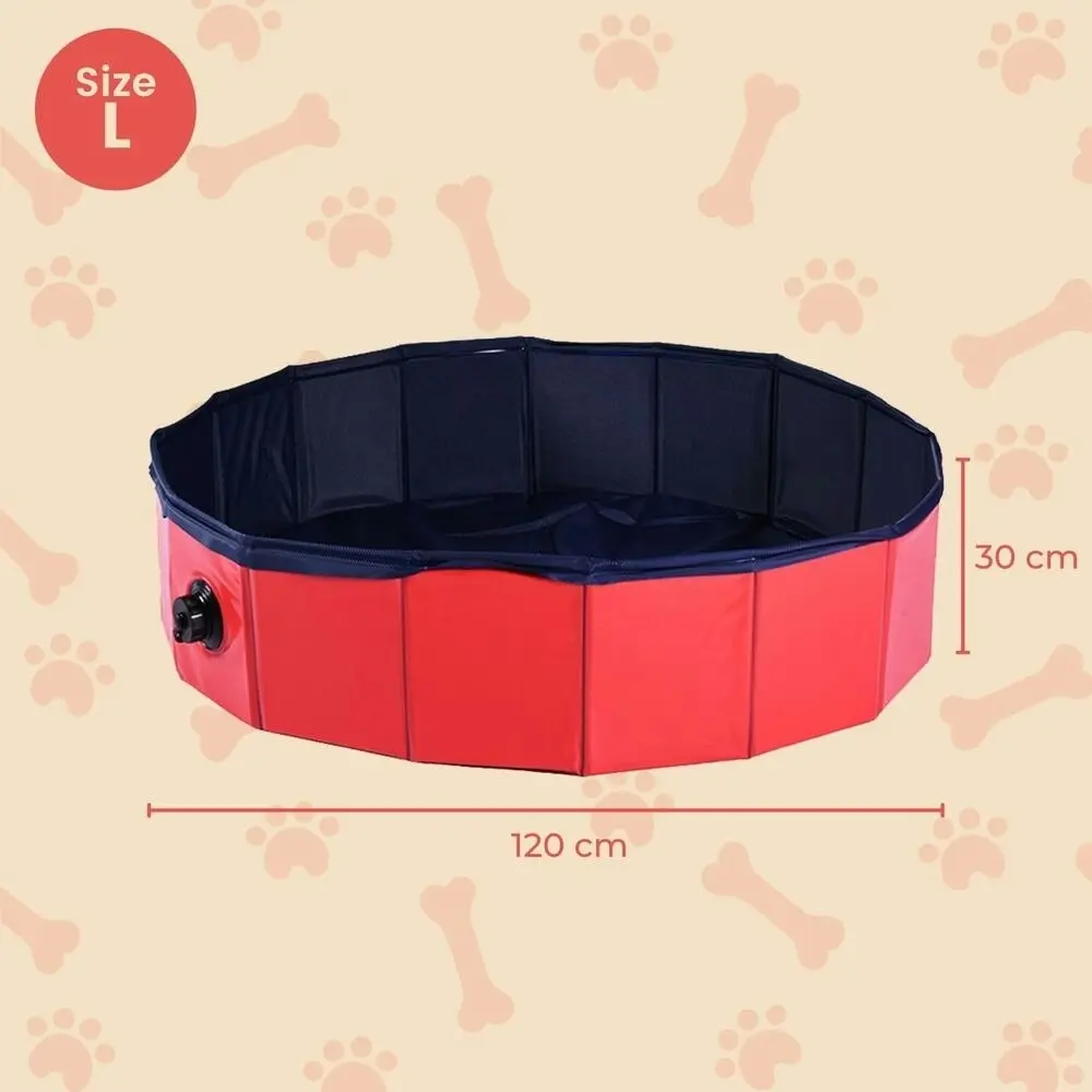 Floofi Pet Pool 120cm*30cm XL (Extra Large, Red Circle)