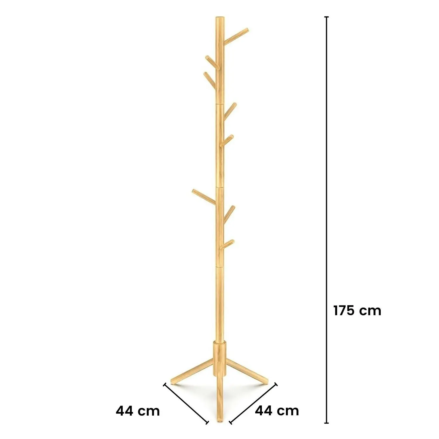 Ekkio 8 Hook Wood Coat Rack Stand (Wooden) EK-CRS-101-JS