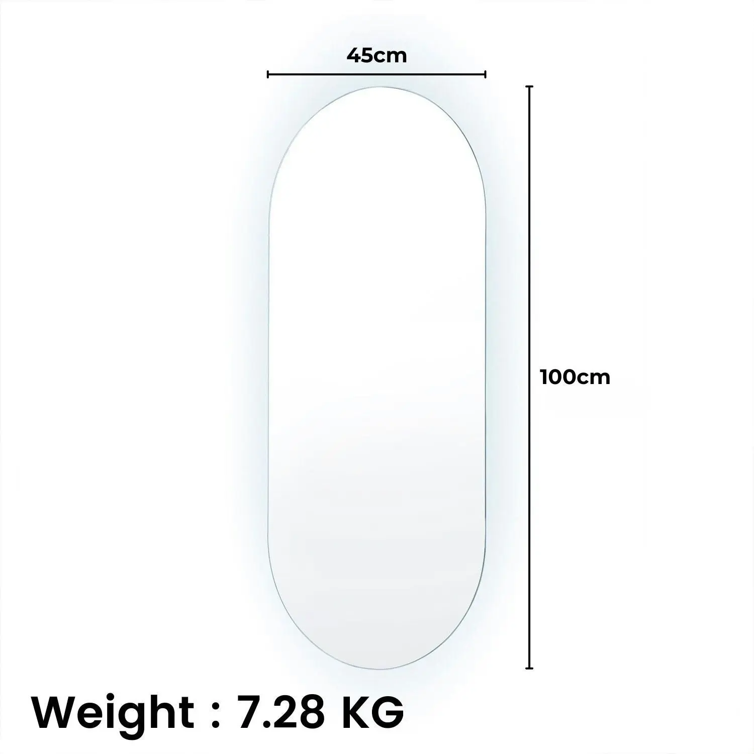 Gominimo LED Anti-Free Wall Mounted Bathroom Makeup Vanity Mirror 1000mm Oval