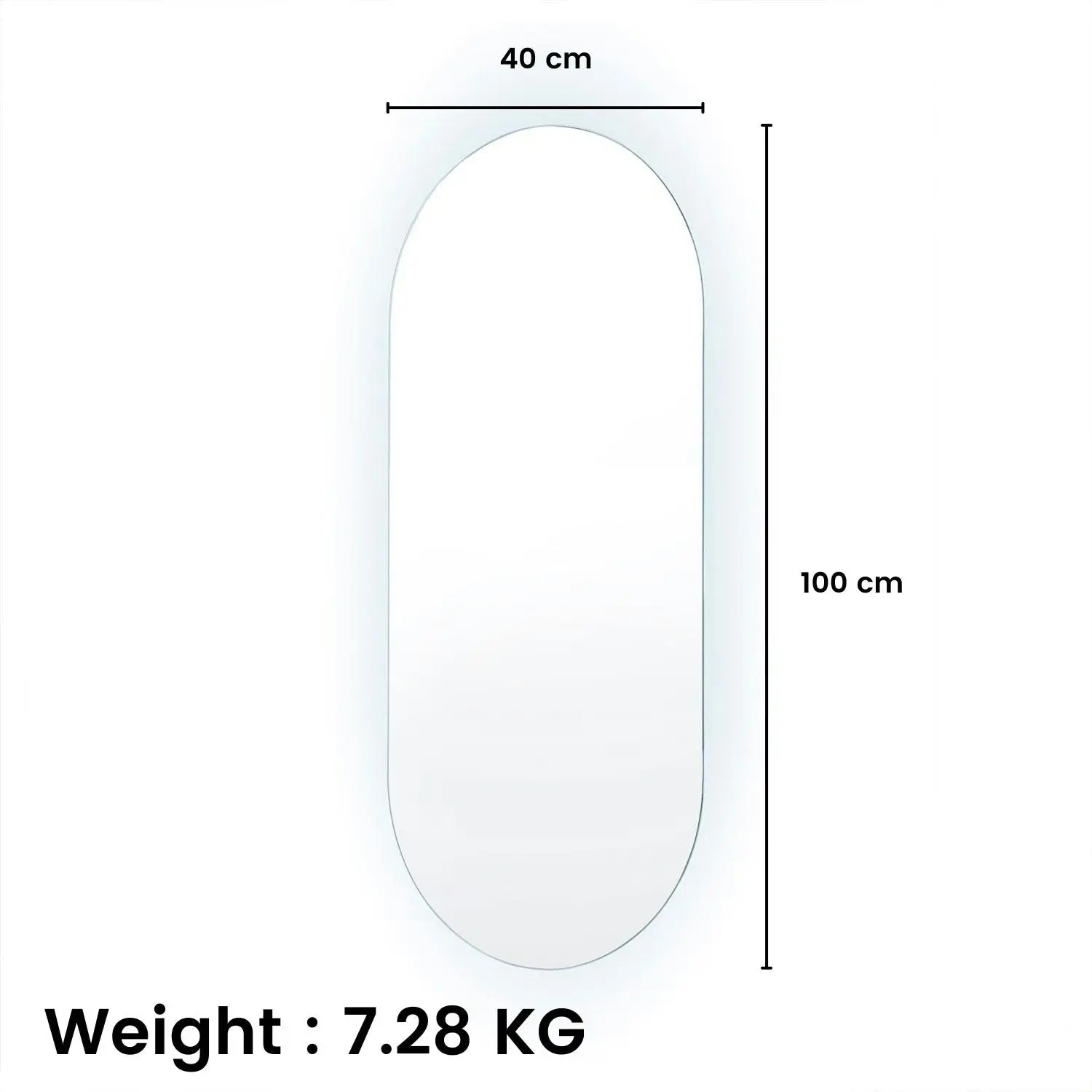 Gominimo LED Anti-Free Wall Mounted Bathroom Makeup Vanity Mirror 1000mm Oval