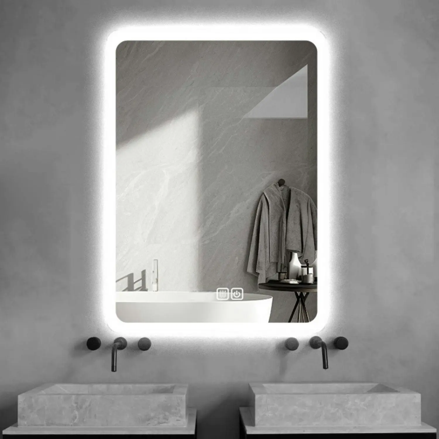 Gominimo LED Mirror 800mm Rectangle Copper-free Material IP44 waterproof LED