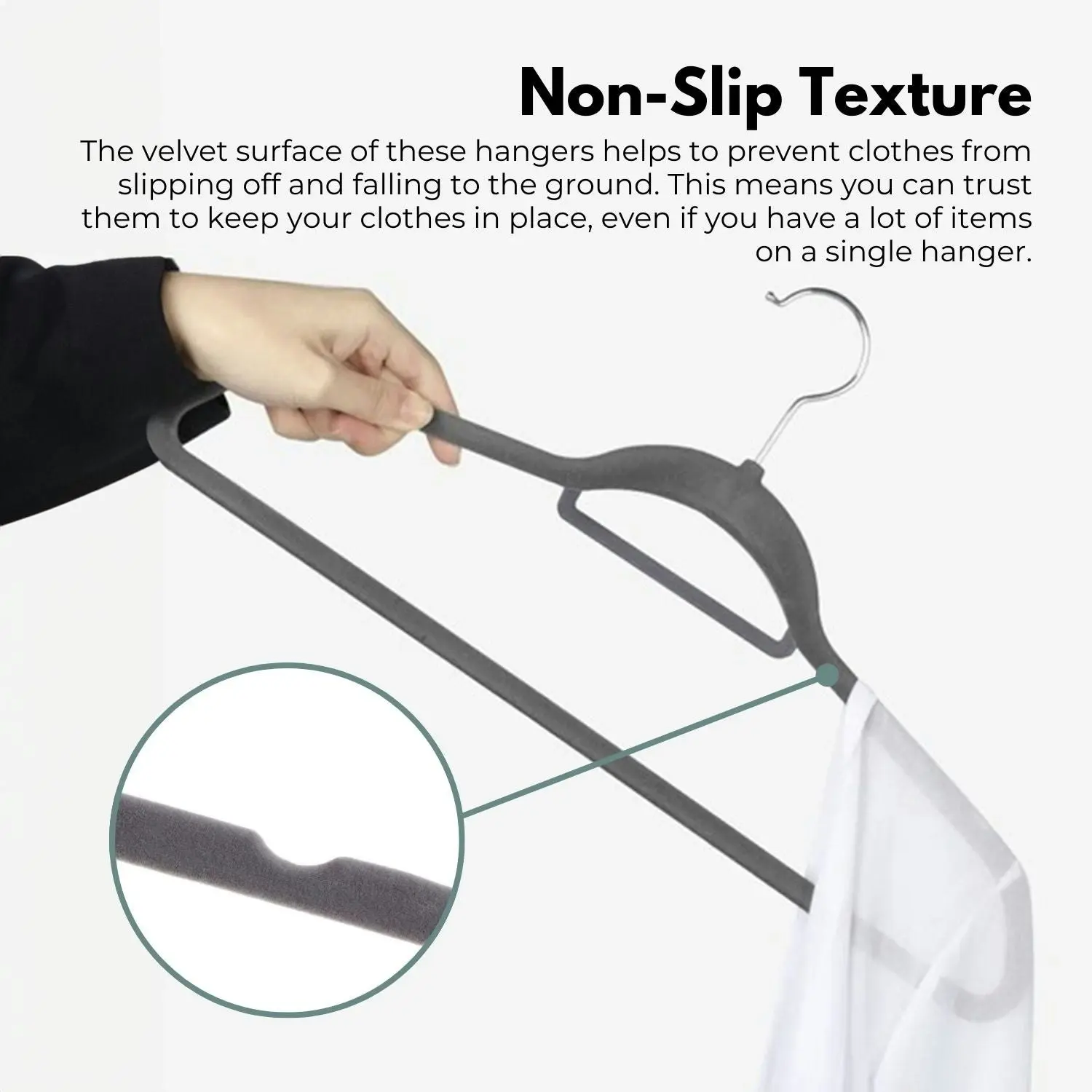 Gominimo 30Pcs Clothes Hanger Anti-Slip 360 Degrees Swivel Hook for Suits Dresses Shirts