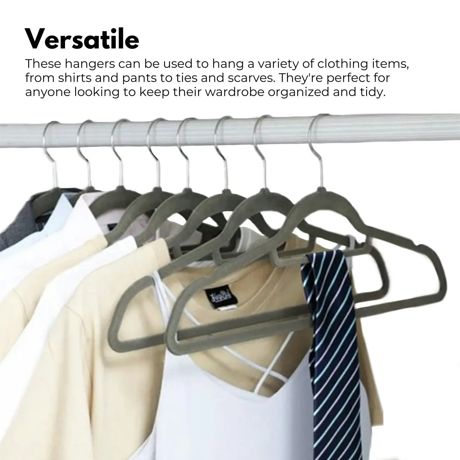 Gominimo 30Pcs Clothes Hanger Anti-Slip 360 Degrees Swivel Hook for Suits Dresses Shirts