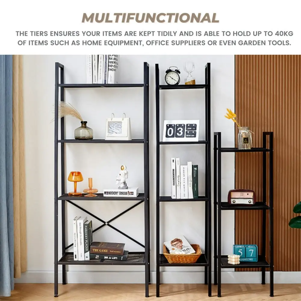 Ekkio 4 Tier Ladder Shelf (Black)