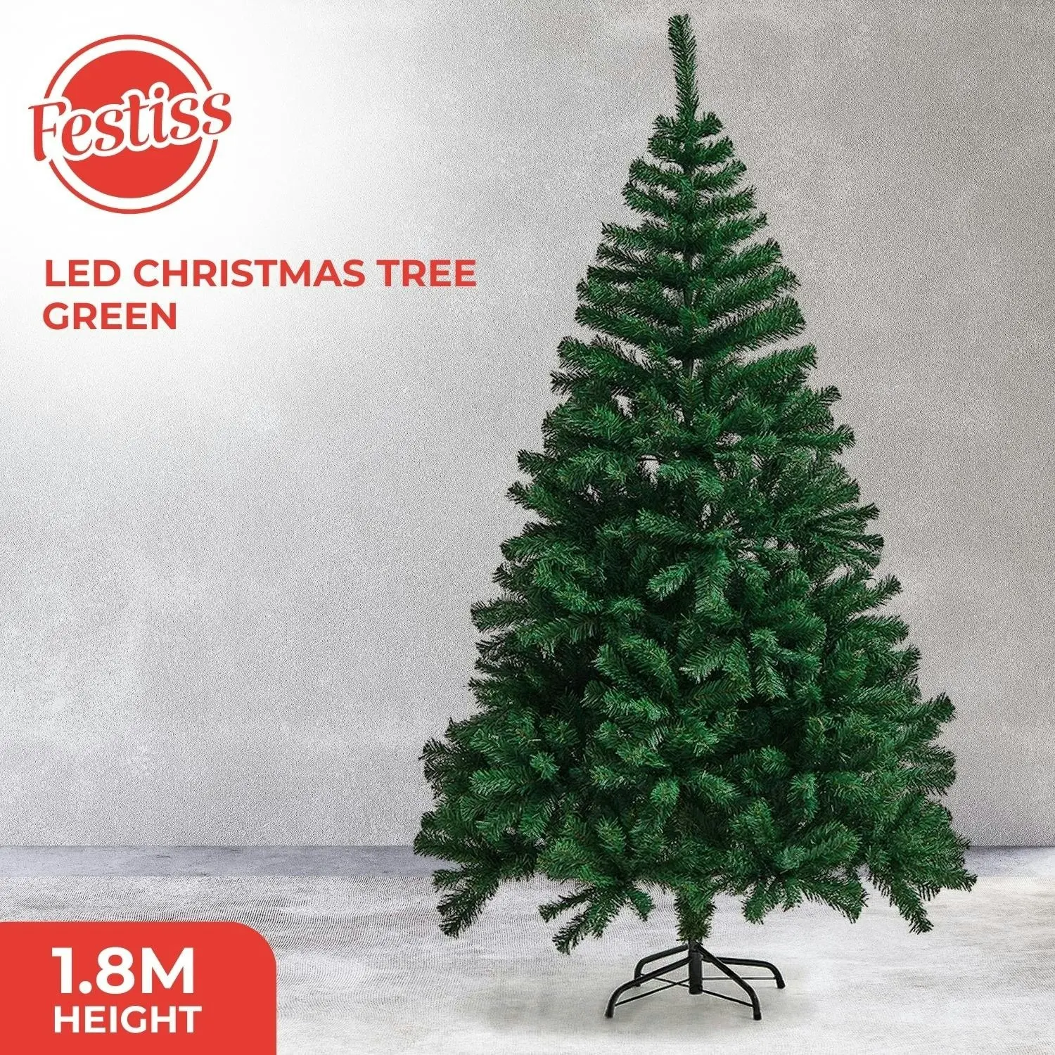 Festiss 1.8m Christmas Tree with 250 LED Lights Warm White (Green) FS-TREE-08