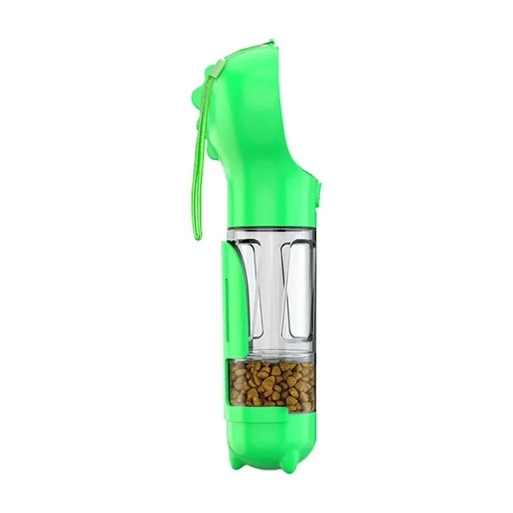 Floofi 4 in 1 Dog Water Bottle For Walking Hiking Traveling Pooper Scooper Green