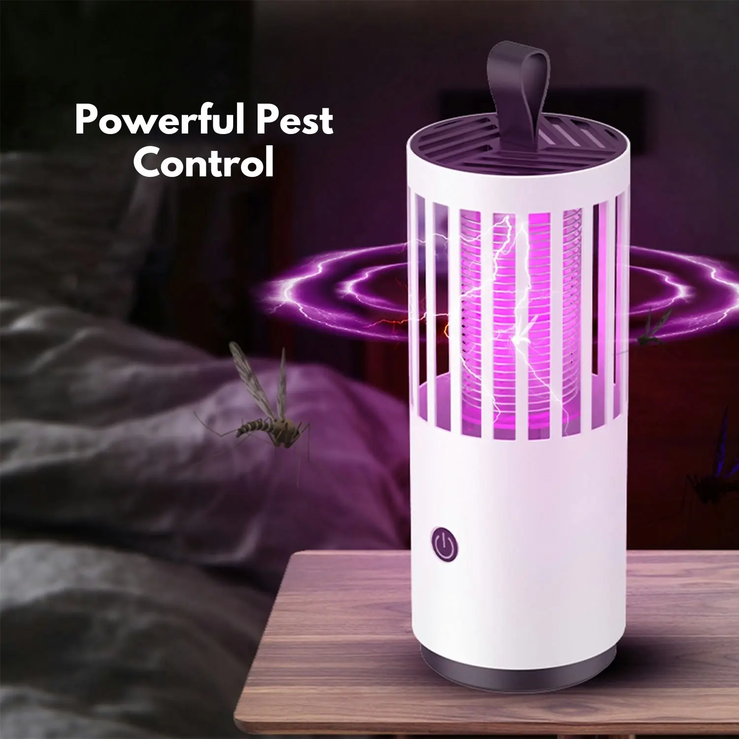 Gominimo Mosquito Killer Lamp with 360-Degree Portable Rechargeable White