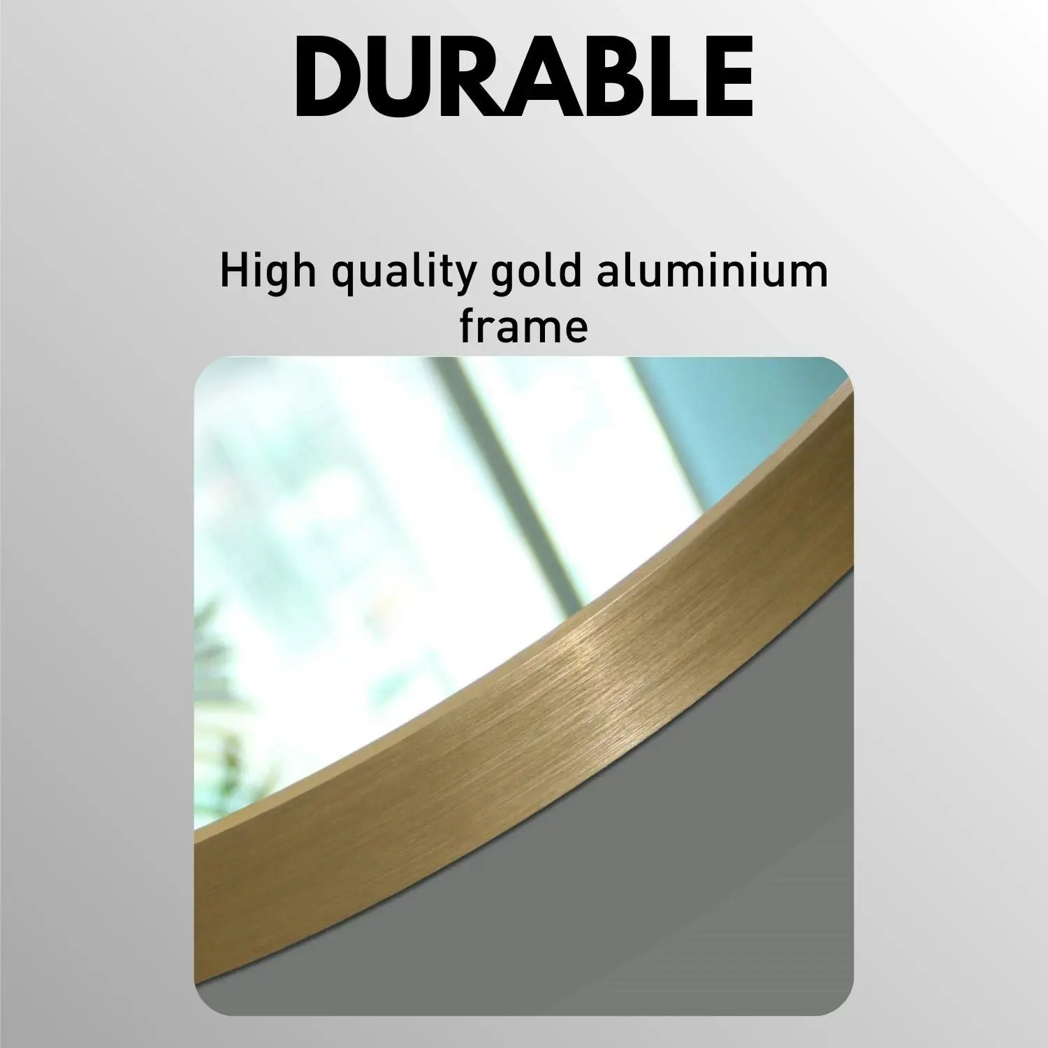 Ekkio 60cm Gold Round Aluminium Wall Mirror