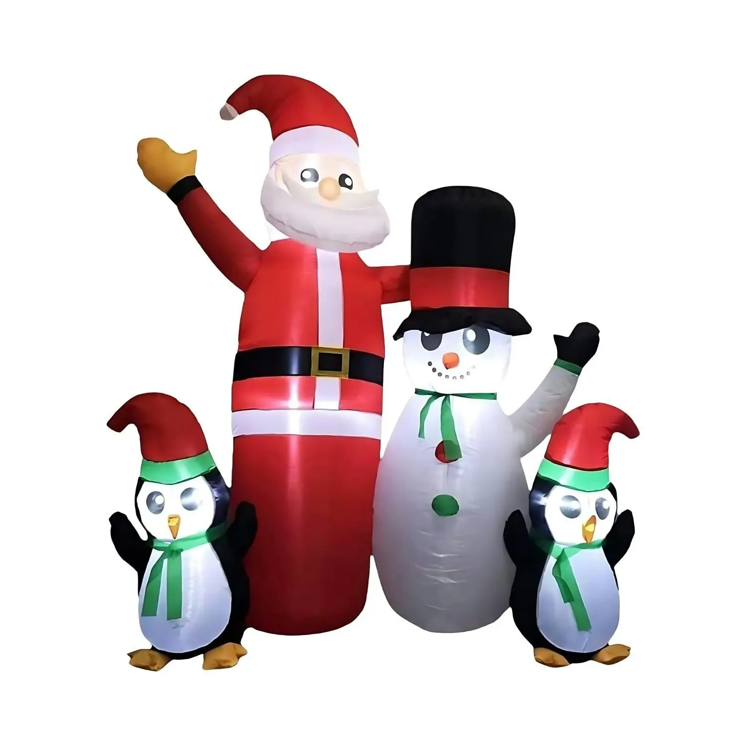 Festiss 1.8m Santa Snowman and Penguin Greeting with LED Christmas Inflatable