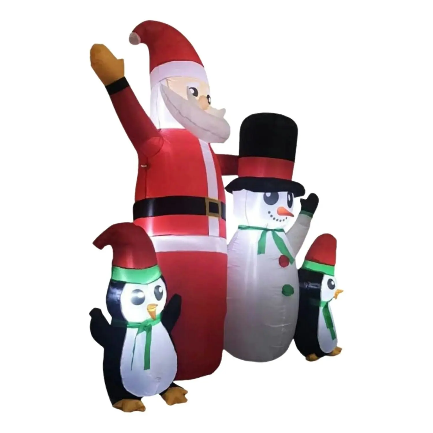 Festiss 1.8m Santa Snowman and Penguin Greeting with LED Christmas Inflatable