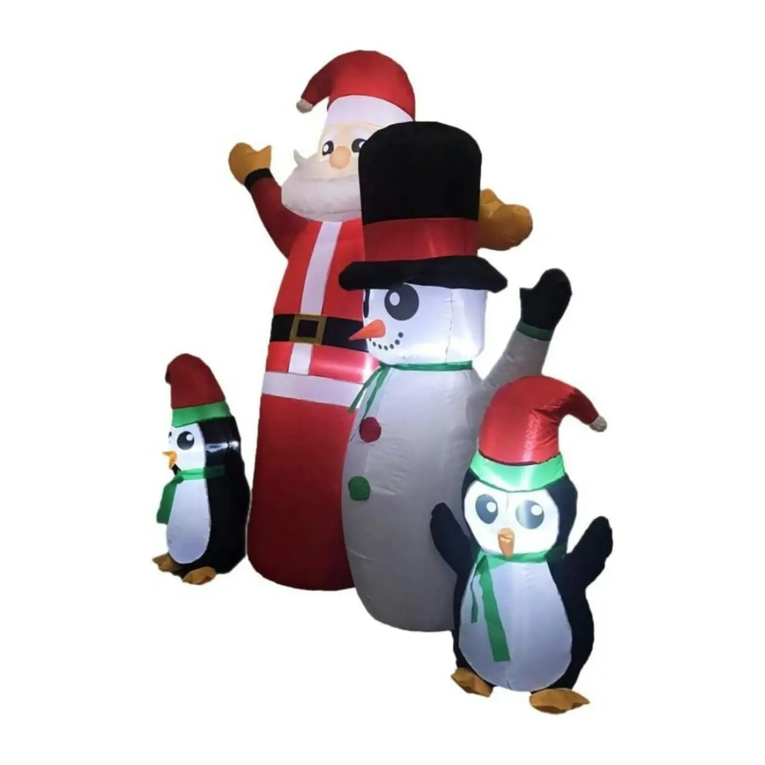 Festiss 1.8m Santa Snowman and Penguin Greeting with LED Christmas Inflatable