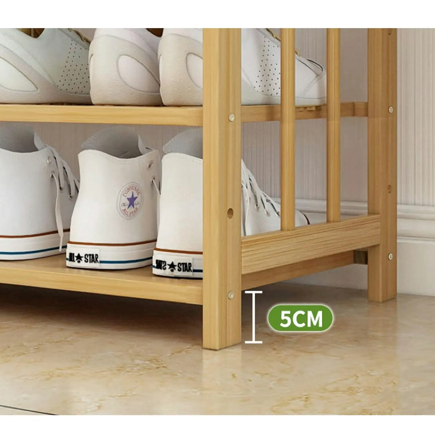 Ekkio 10-Tiers Bamboo Shoe Rack