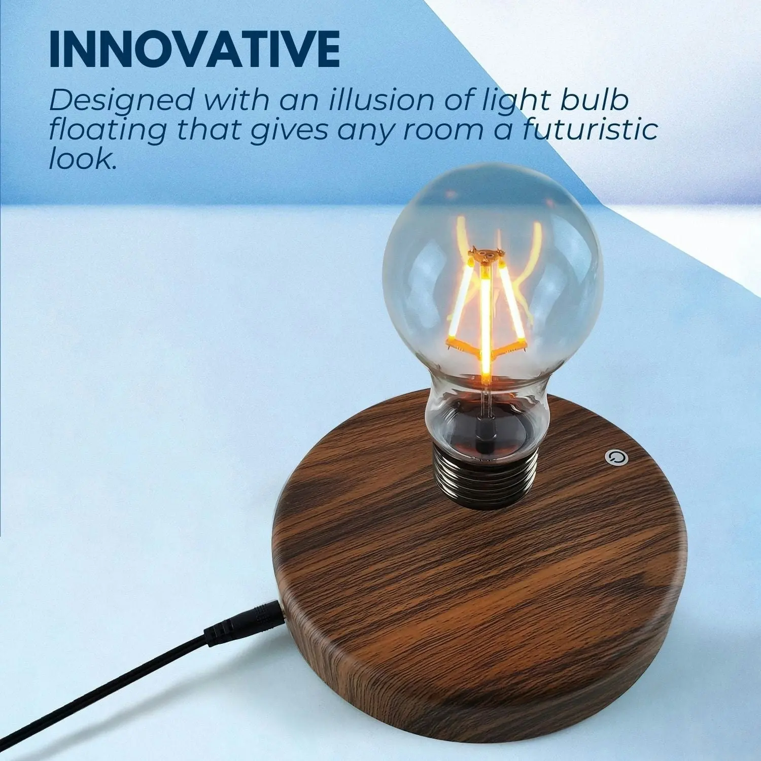 Gominimo Magnetic Floating Levitating Light Bulb with Wooden Base