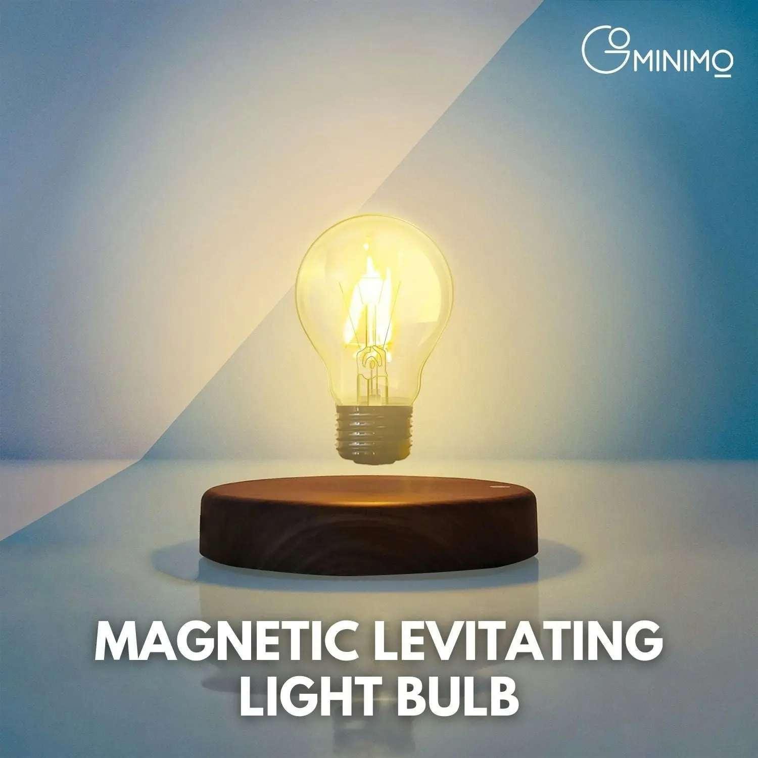 Gominimo Magnetic Floating Levitating Light Bulb with Wooden Base