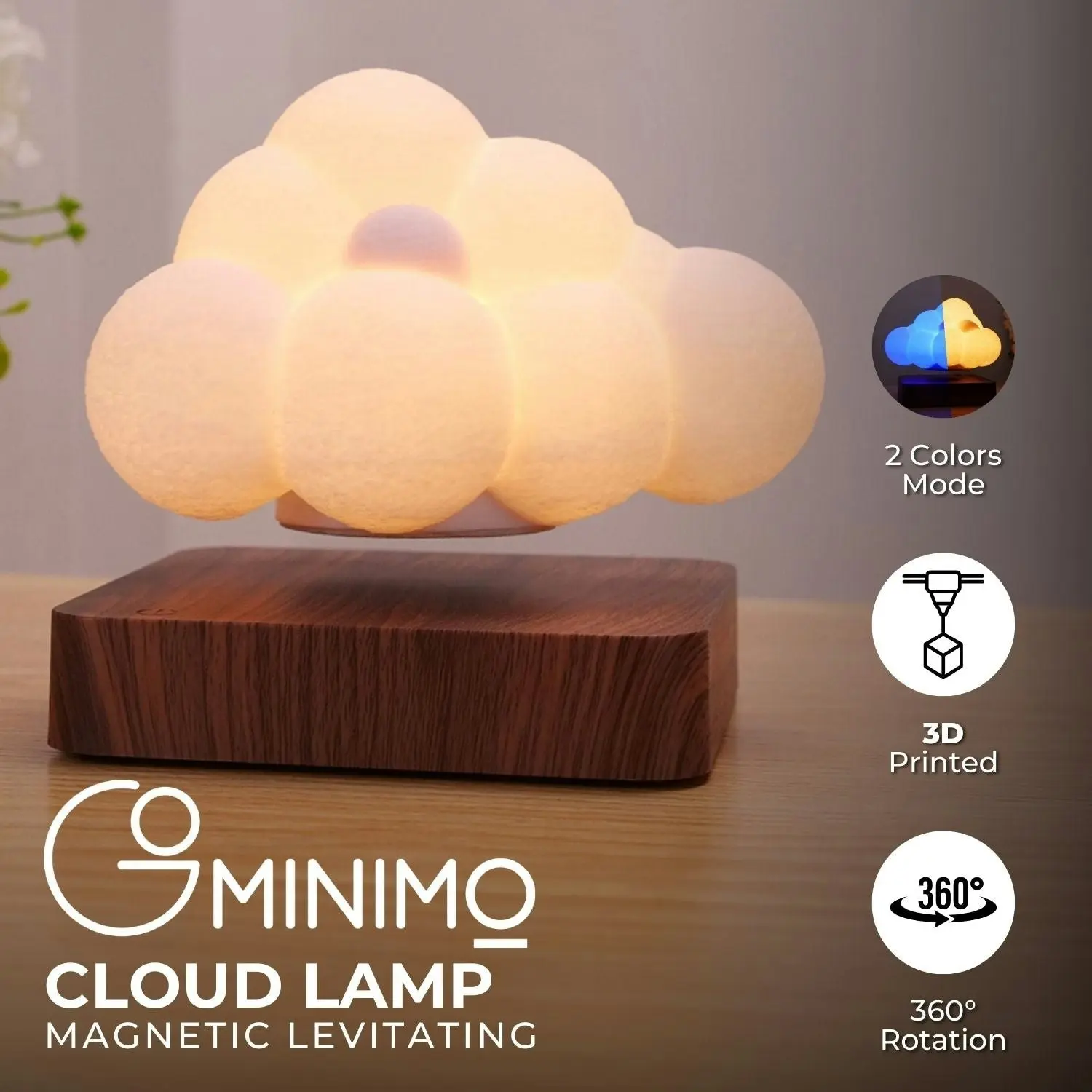 Gominimo Cloud Dark Brown Base Lighting Floating Lamp Levitation