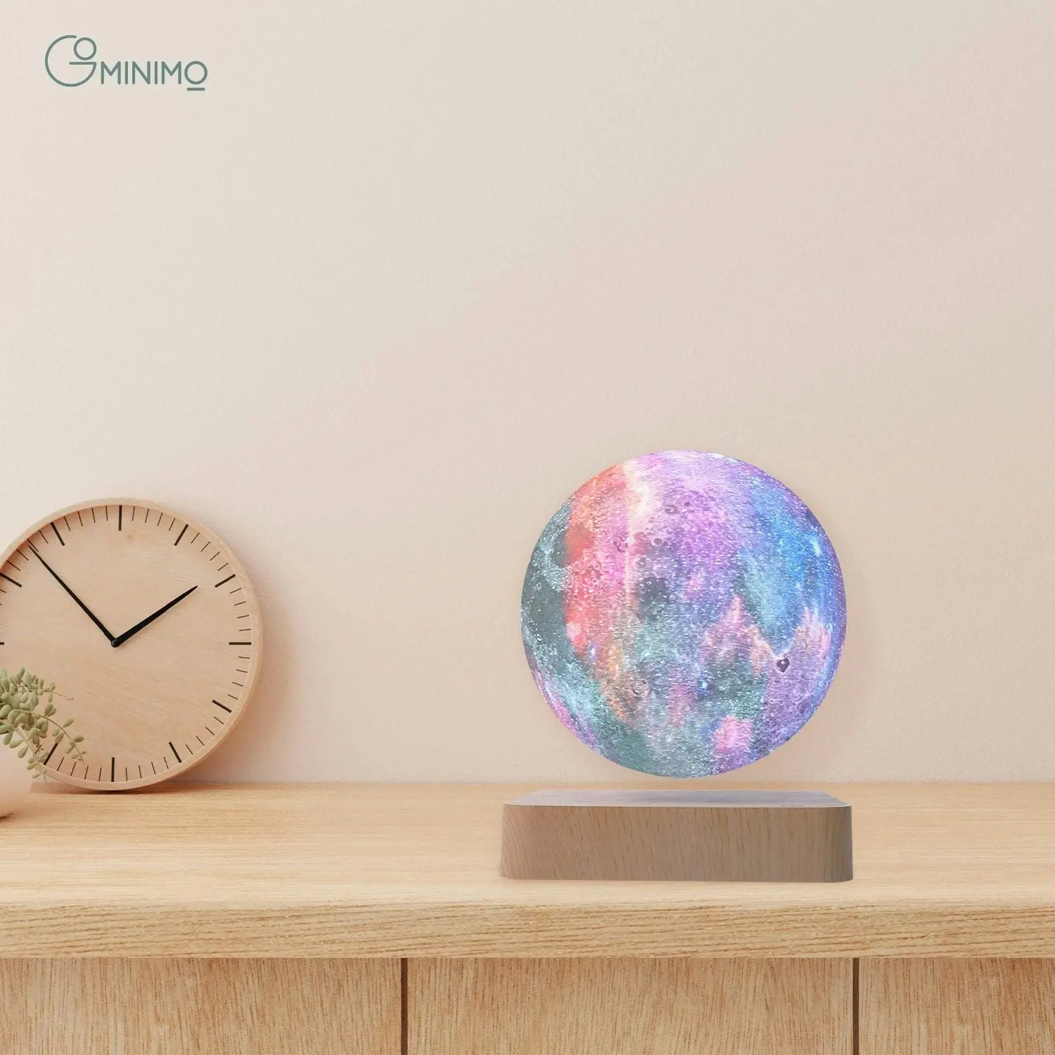 Gominimo Magnetic Levitating Galaxy Moon Table Lamp Home Decor Floating Light