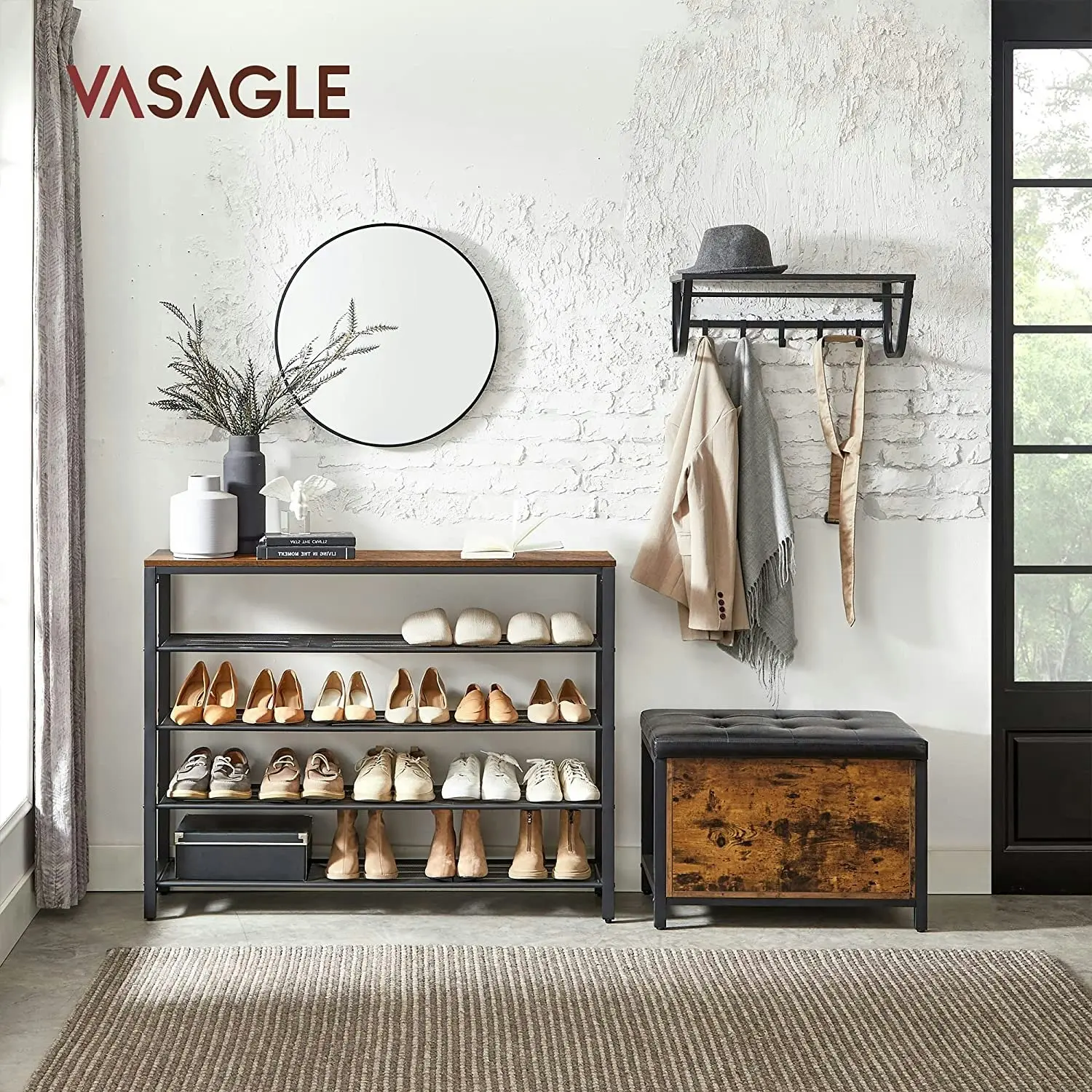 VASAGLE Shoes Storage Stand Shoe Rack - 4 Shelves