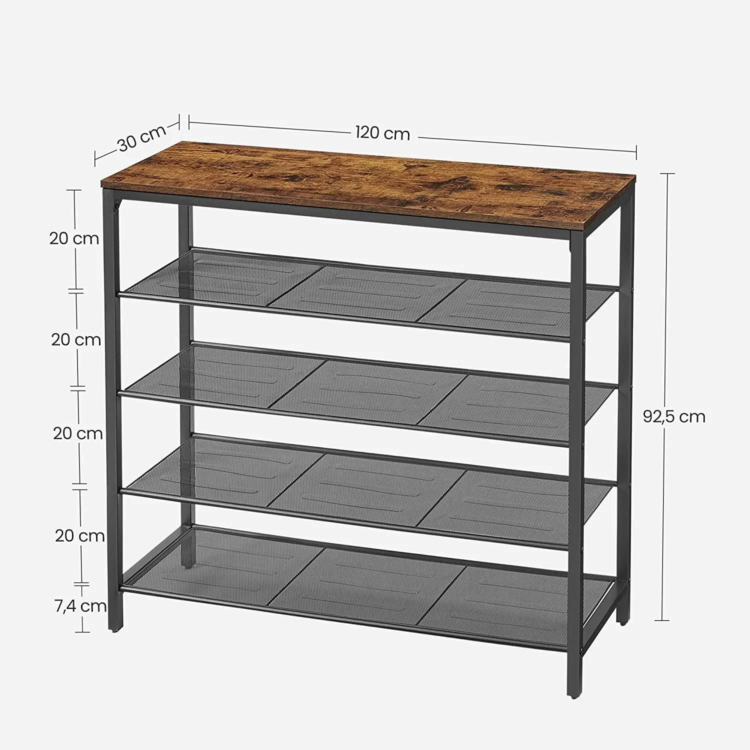 VASAGLE Shoes Storage Stand Shoe Rack - 4 Shelves