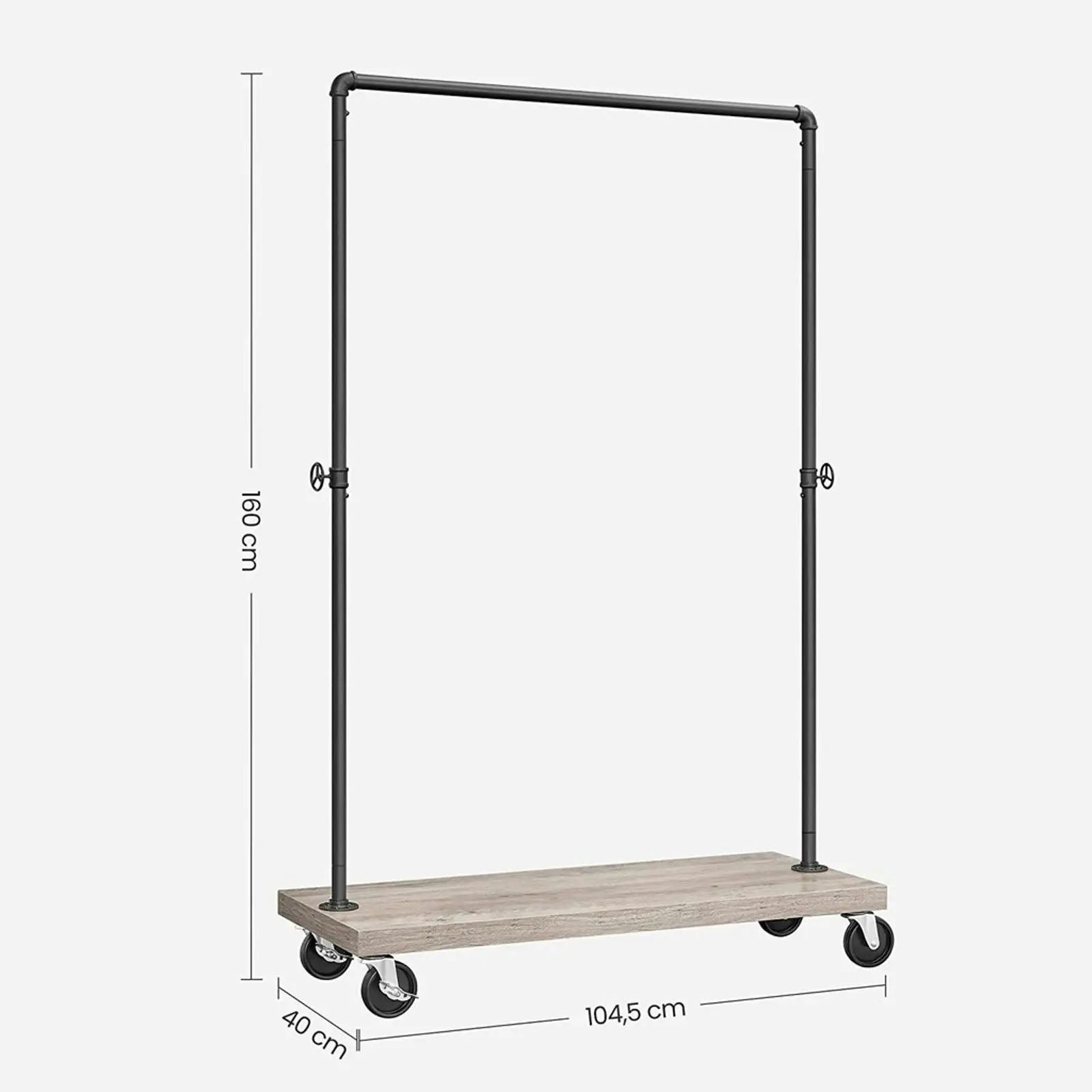 VASAGLE Clothes Rack with Wheels Greige