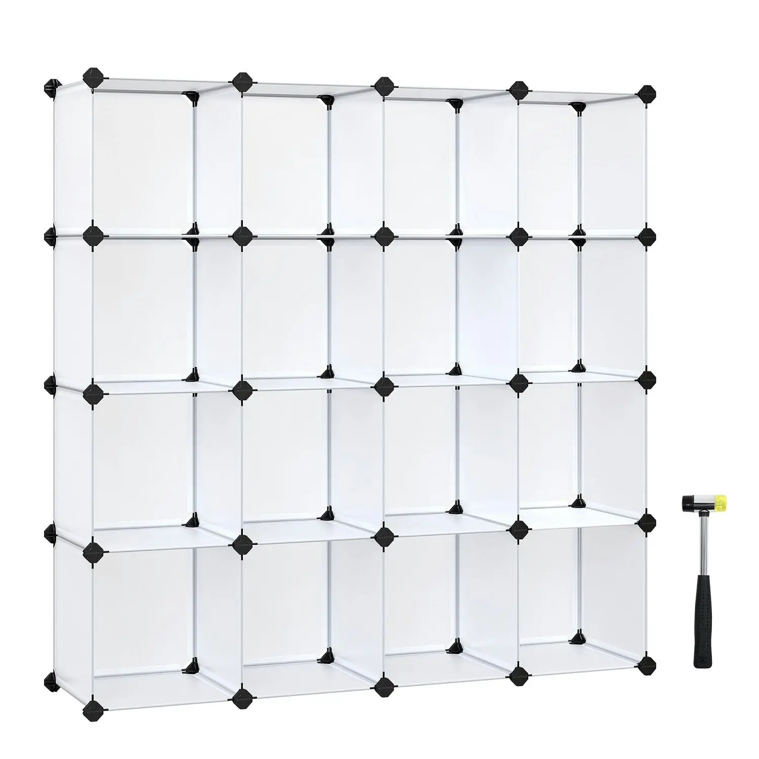 16x SONGMICS Sturdy Frame Hold Up to 10KG Closet Organiser Room Organization Cube Storage - White