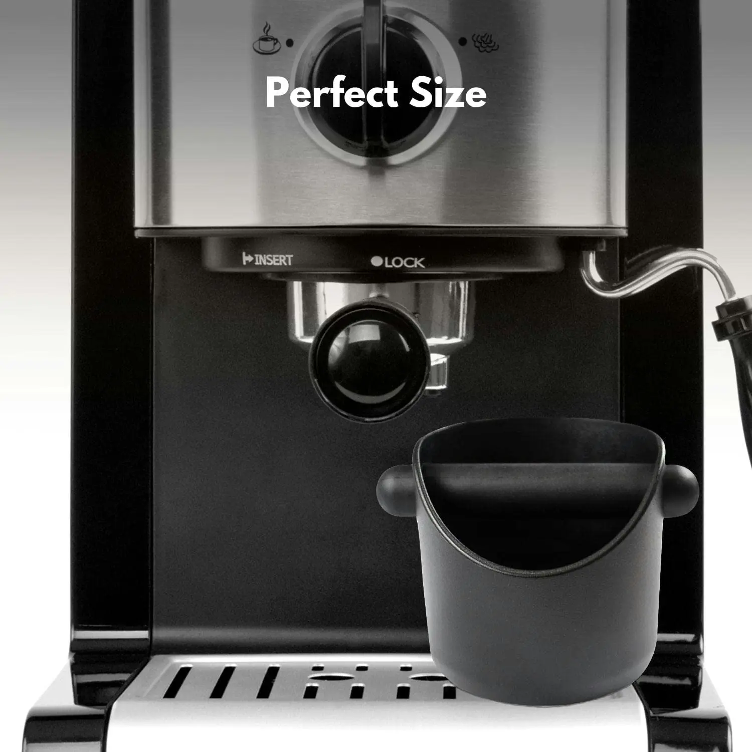 Gominimo Coffee Knock Box With Removable Knock Bar Anti-Slip Design Black