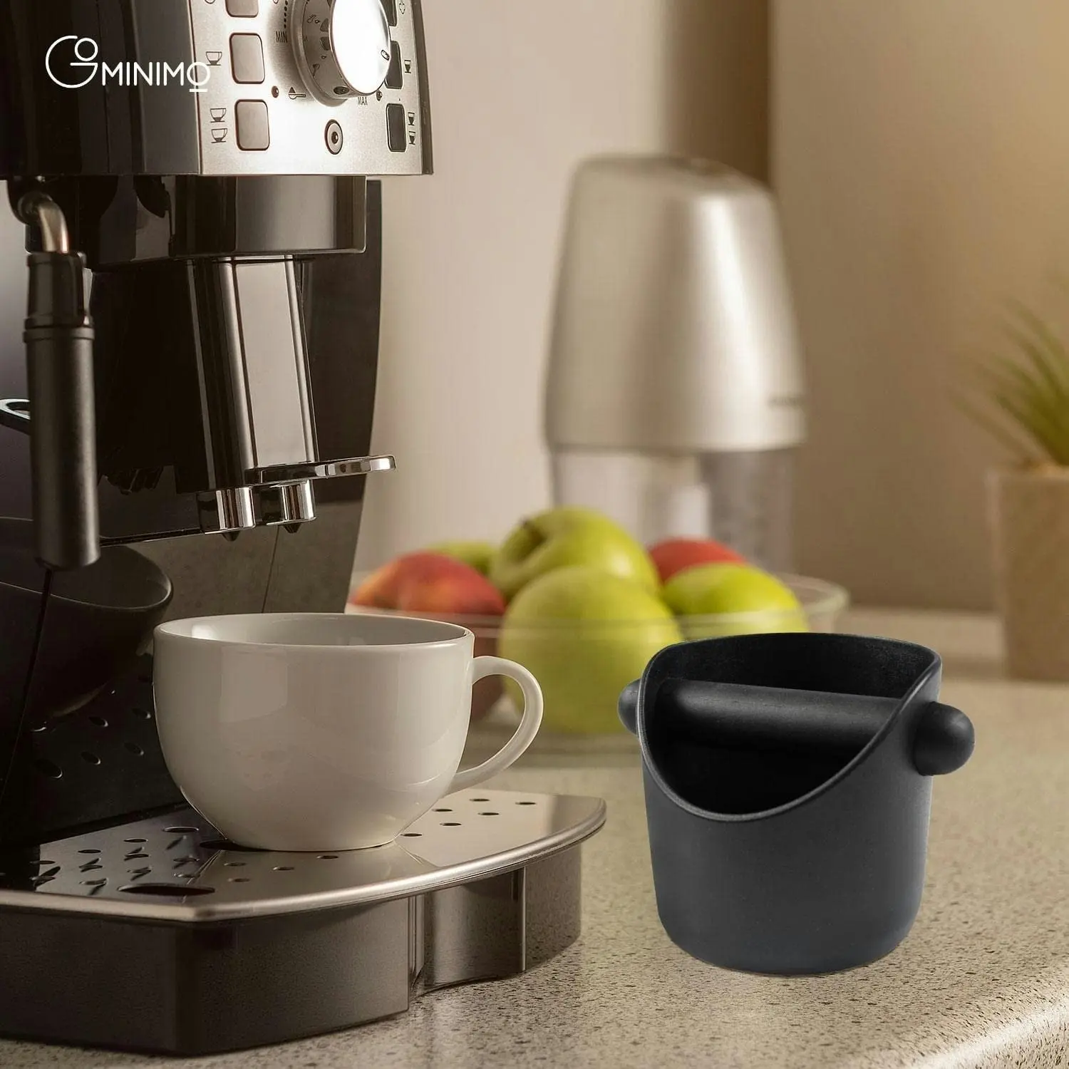 Gominimo Coffee Knock Box With Removable Knock Bar Anti-Slip Design Black