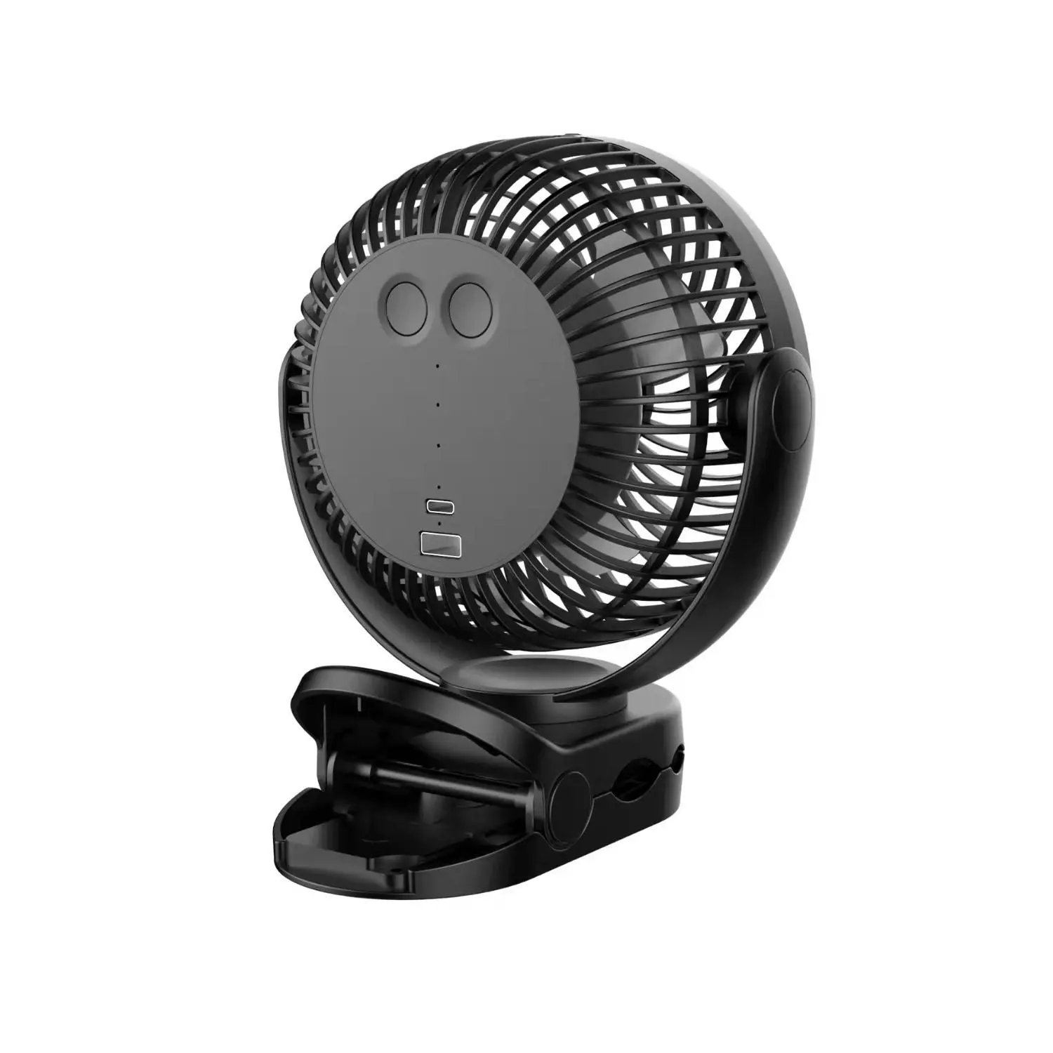 Gominimo Rechargeable Clip-On Fan: 3-in-1 Portable with Hook, Clip, & Light; 3-Speed, 720° Rotation For Camping Car Outdoor